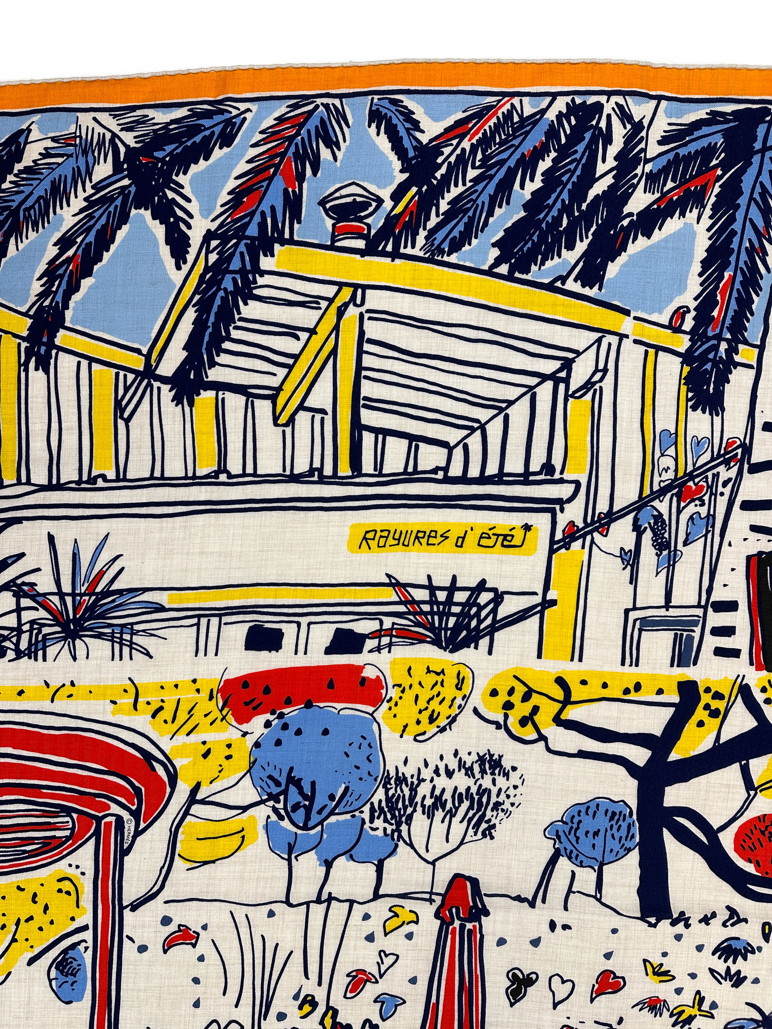 Hermès Rayures d'Ete Cashmere Silk 140