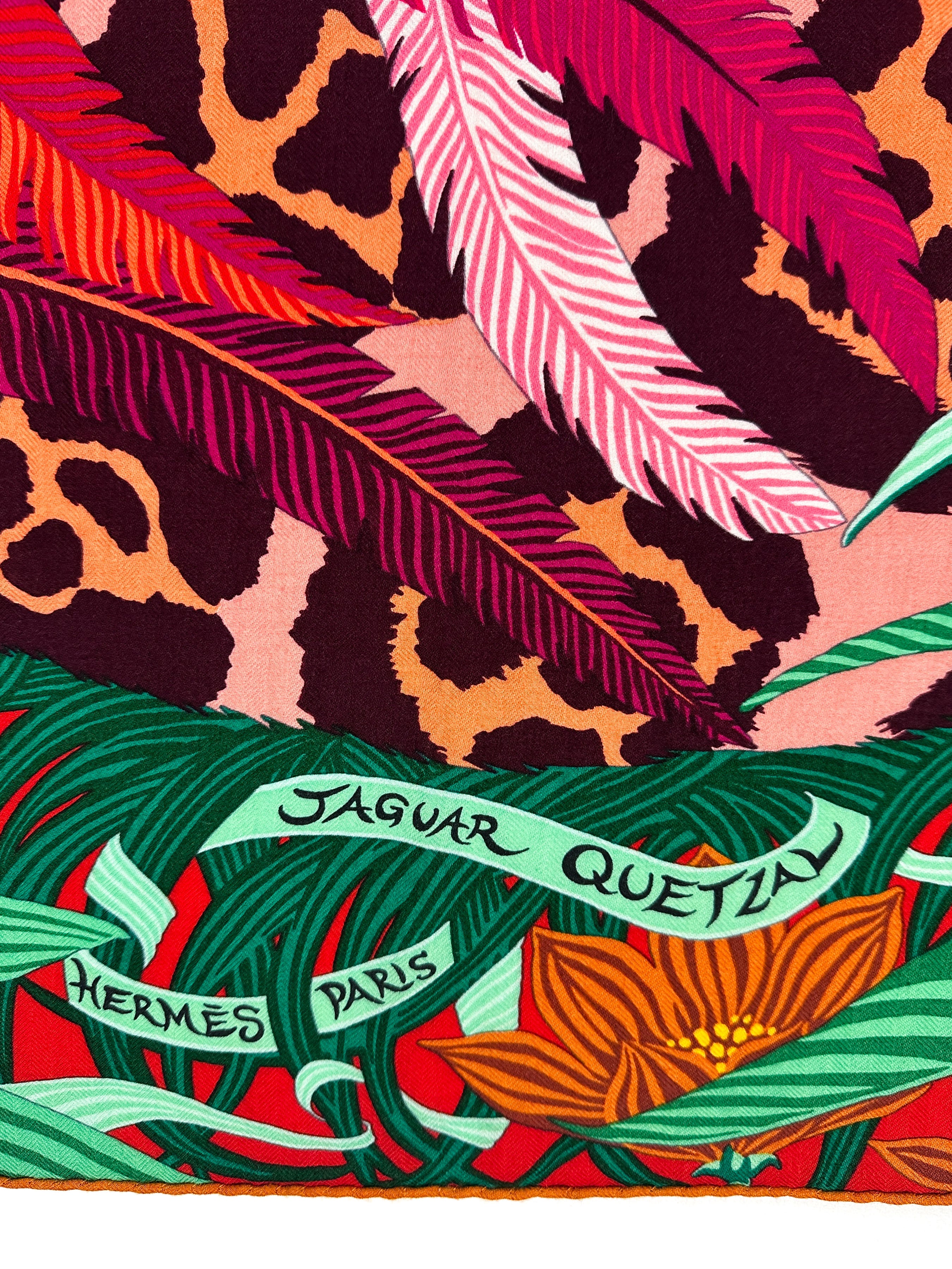 Hermès Jaguar Quetzal Cashmere Silk 140