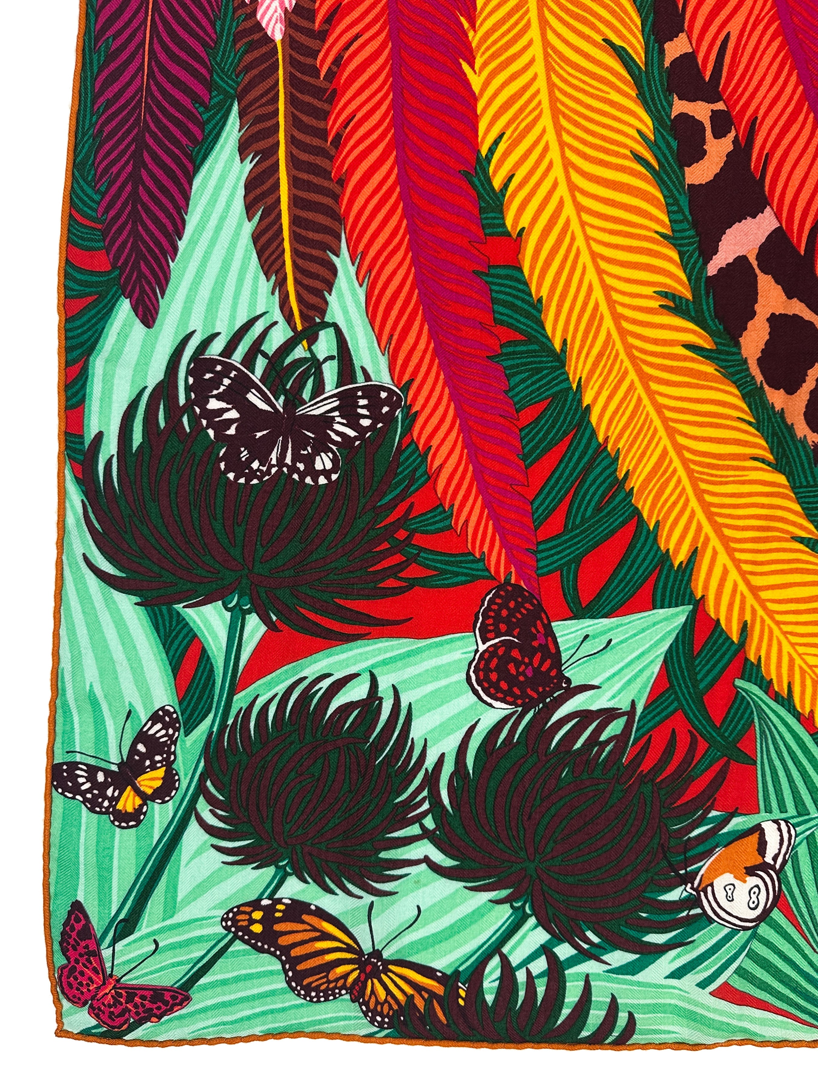 Hermès Jaguar Quetzal Cashmere Silk 140