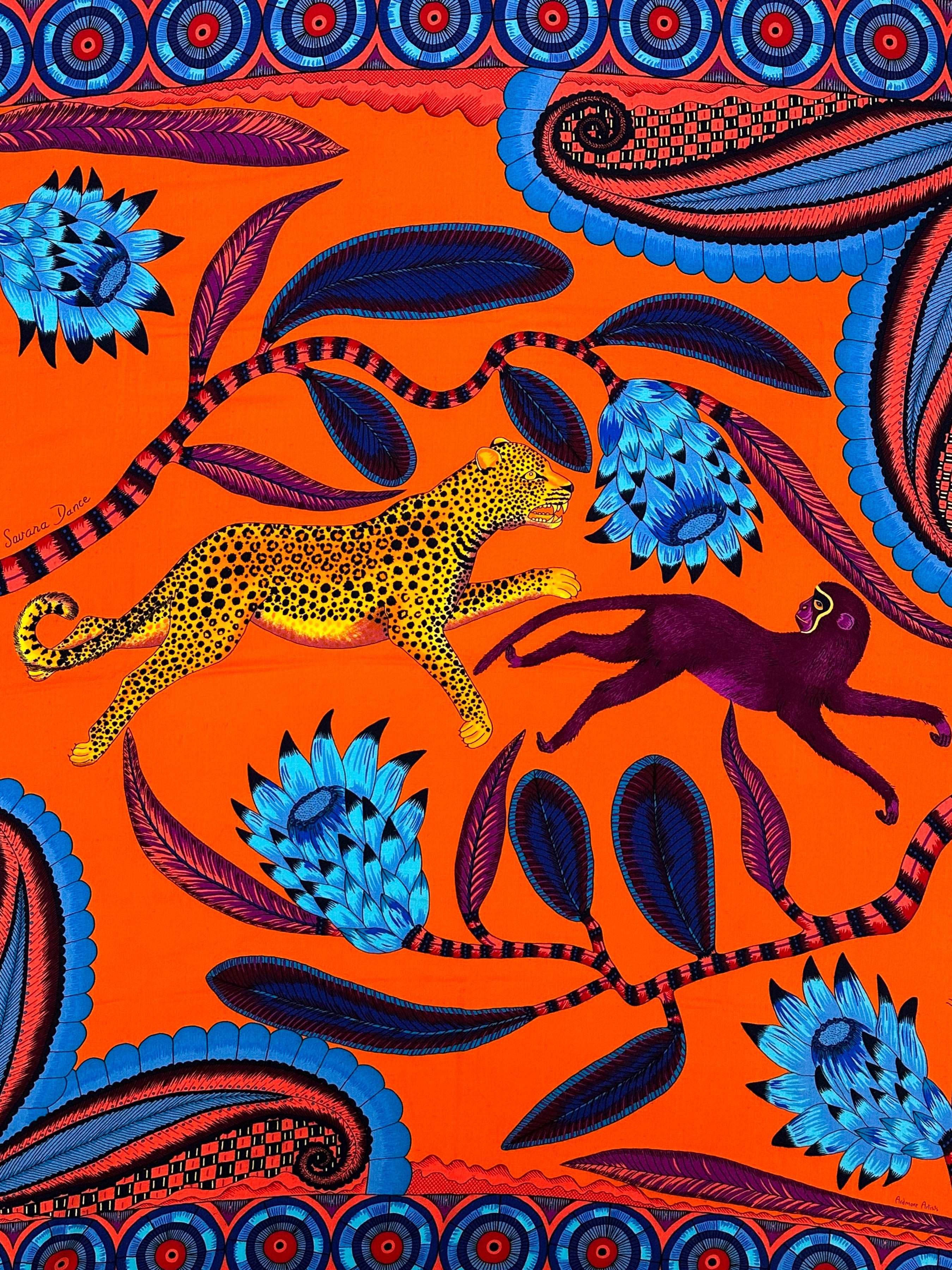 Hermès The Savana Dance Cashmere Silk 140