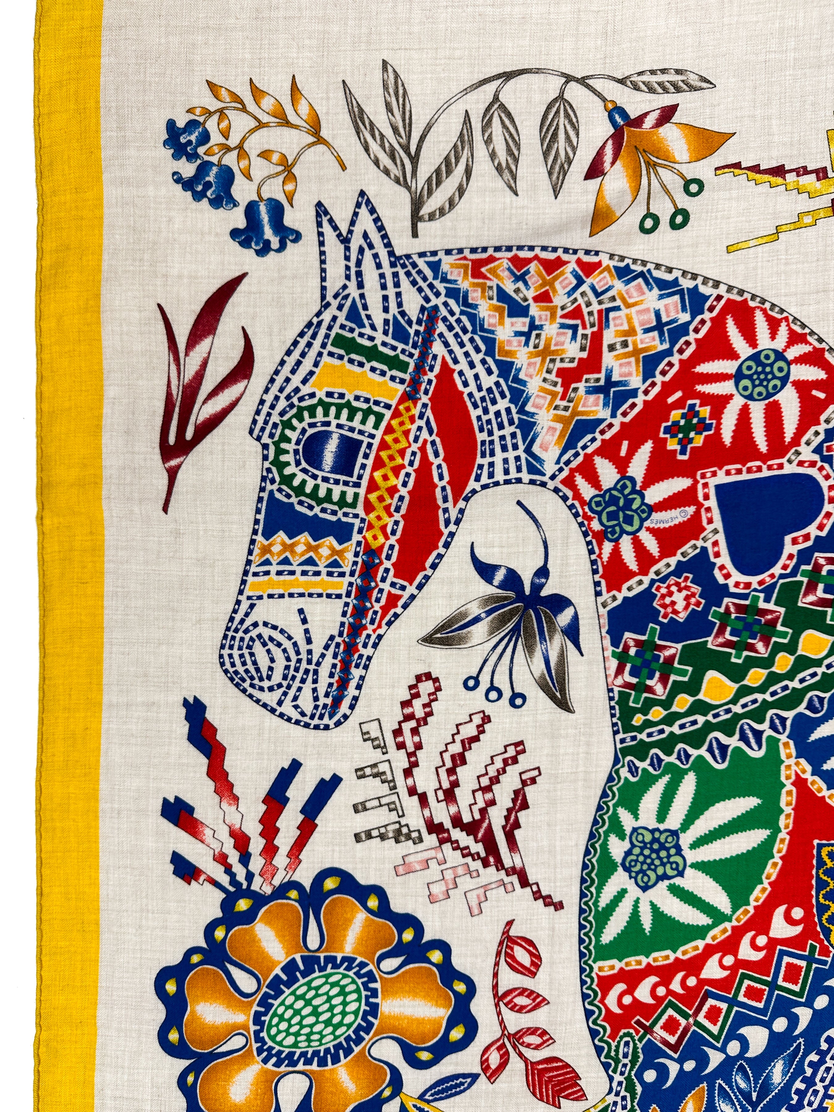 Hermès En Attendant Ulysse Cashmere Silk 140