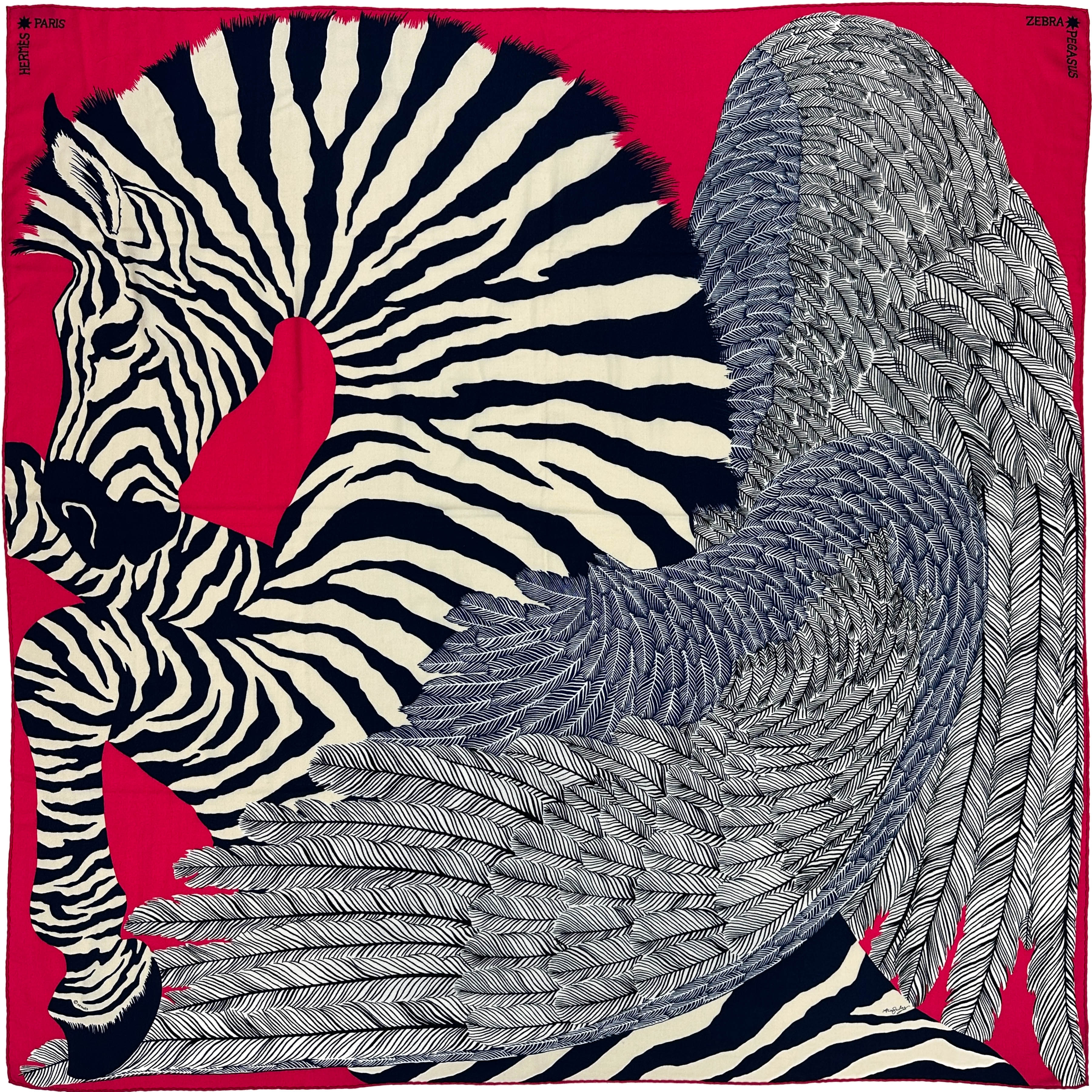 Hermès Zebra Pegasus Cashmere Silk 140
