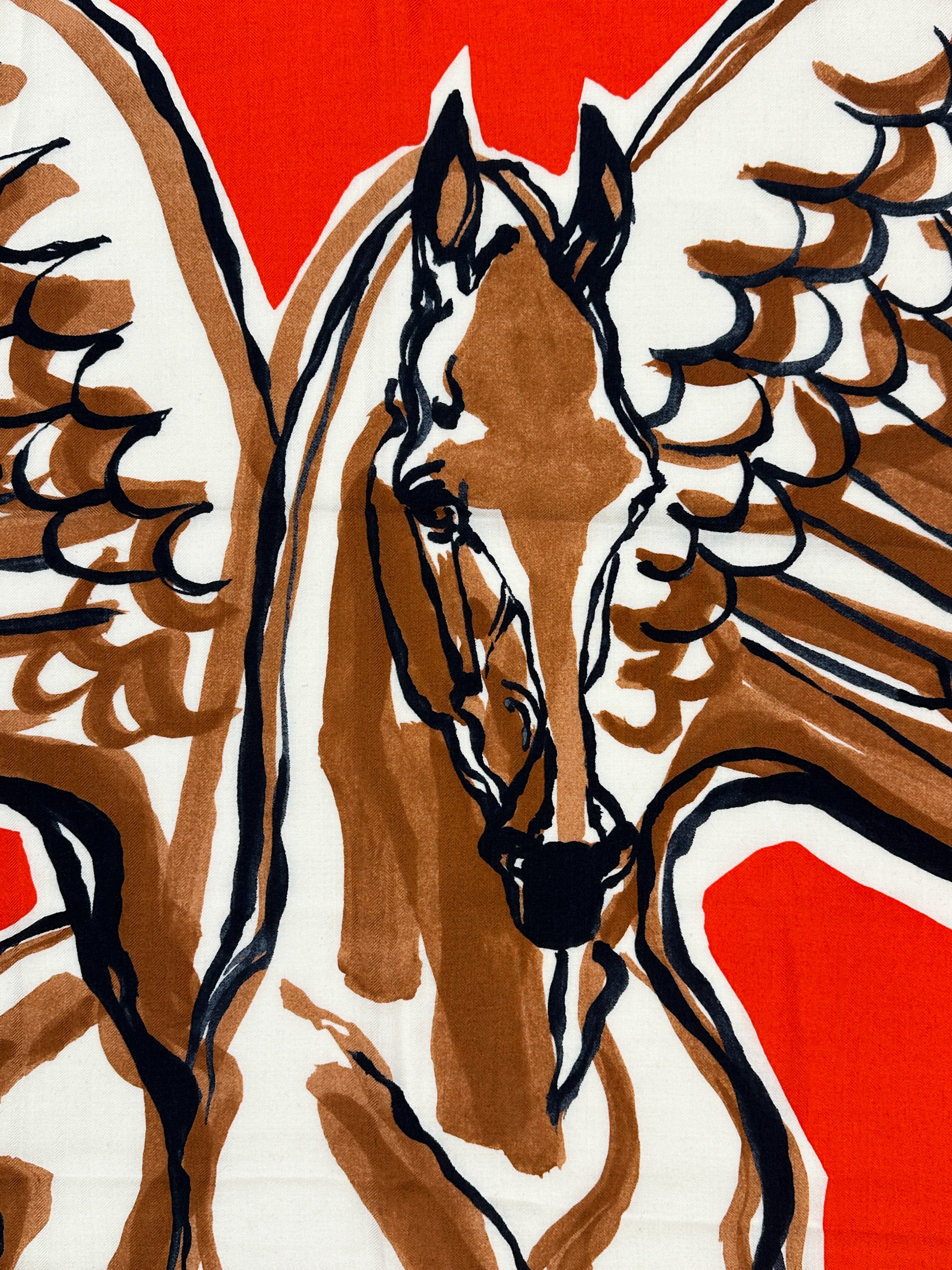 Hermès Libre Comme Pegase Cashmere Silk 140