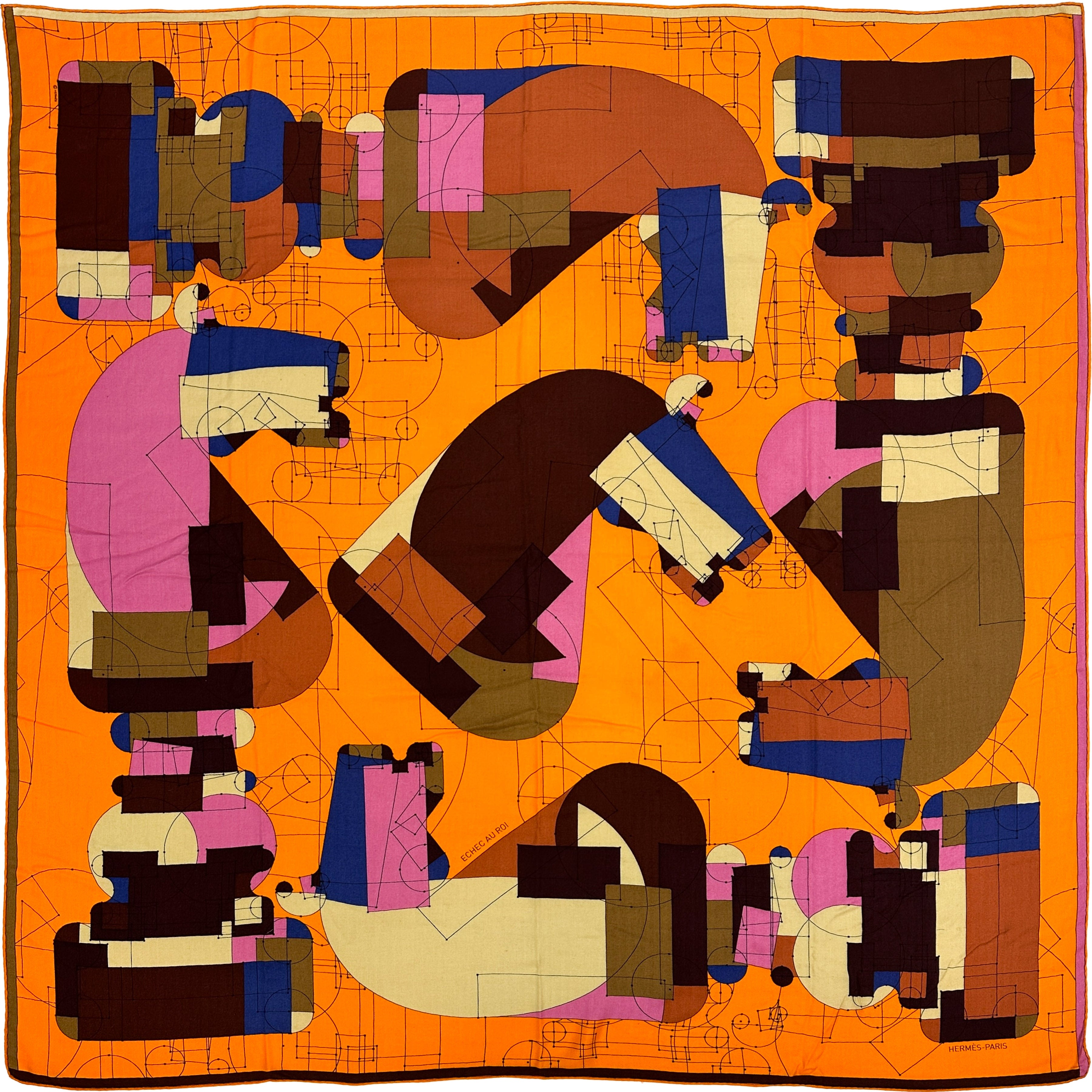 Hermès Échec Au Roi Cashmere Silk 140