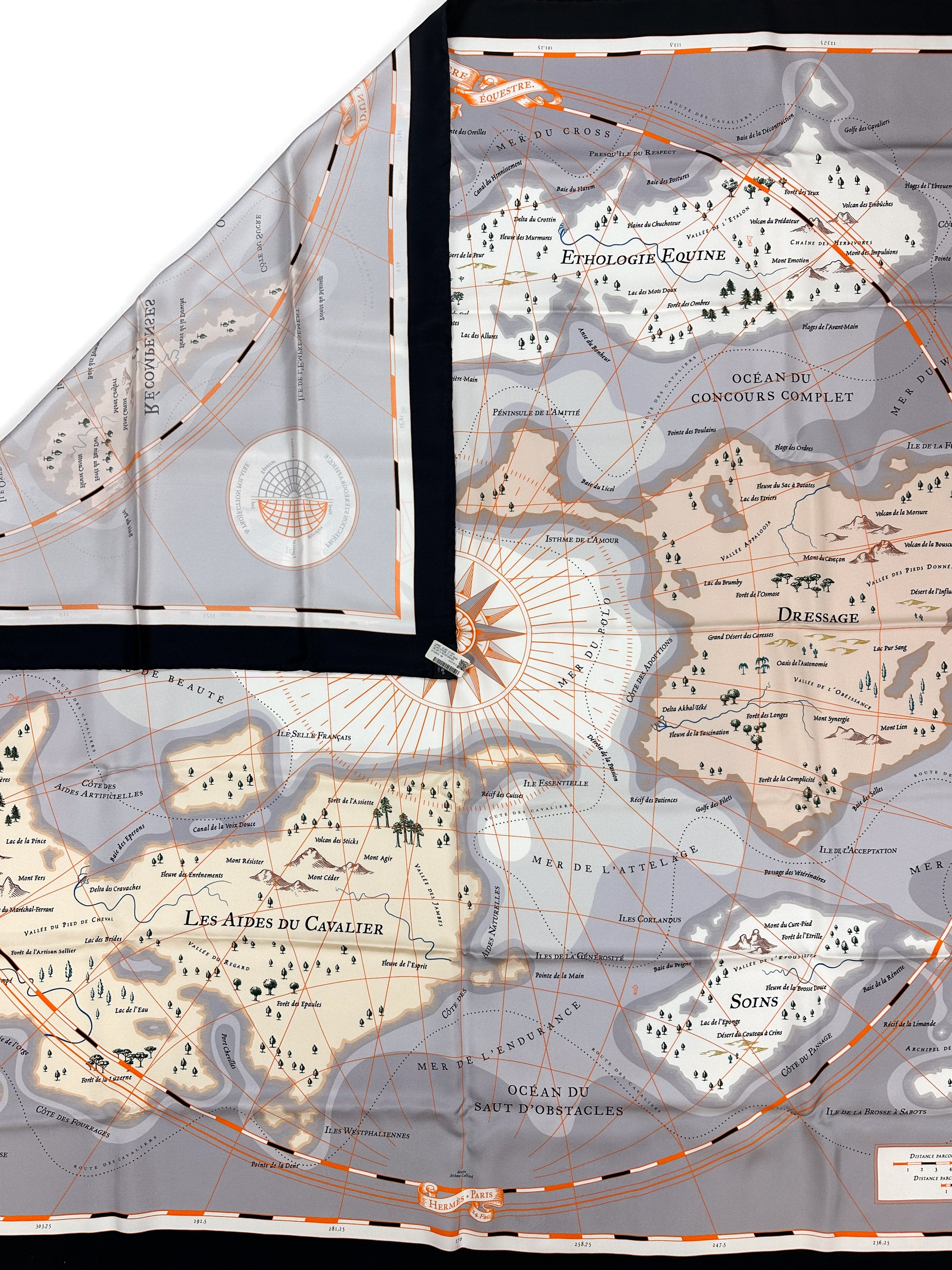 Hermès Planisphere d'un Monde Equestre Silk 140