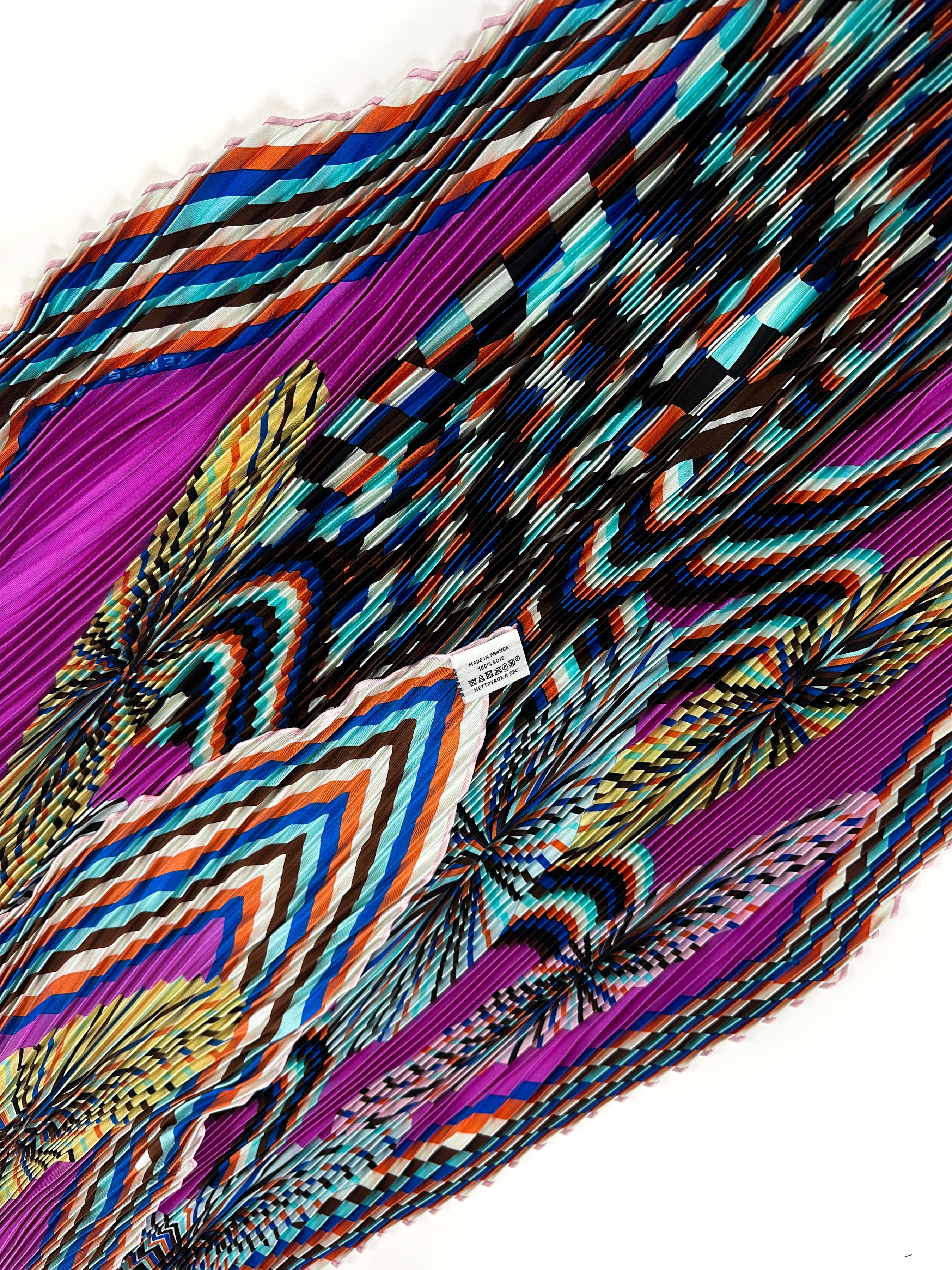 Hermès Flores Del Este Silk Plissé 140