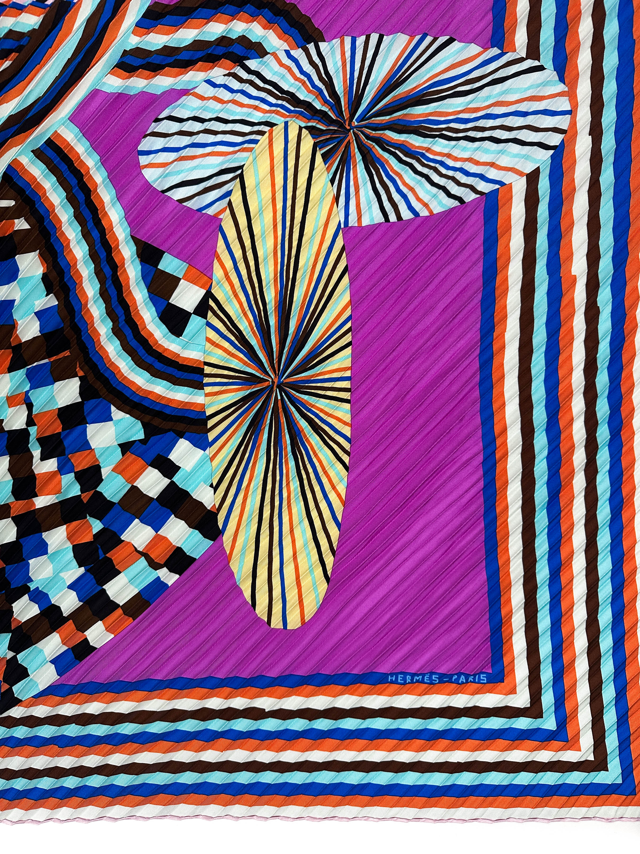 Hermès Flores Del Este Silk Plissé 140