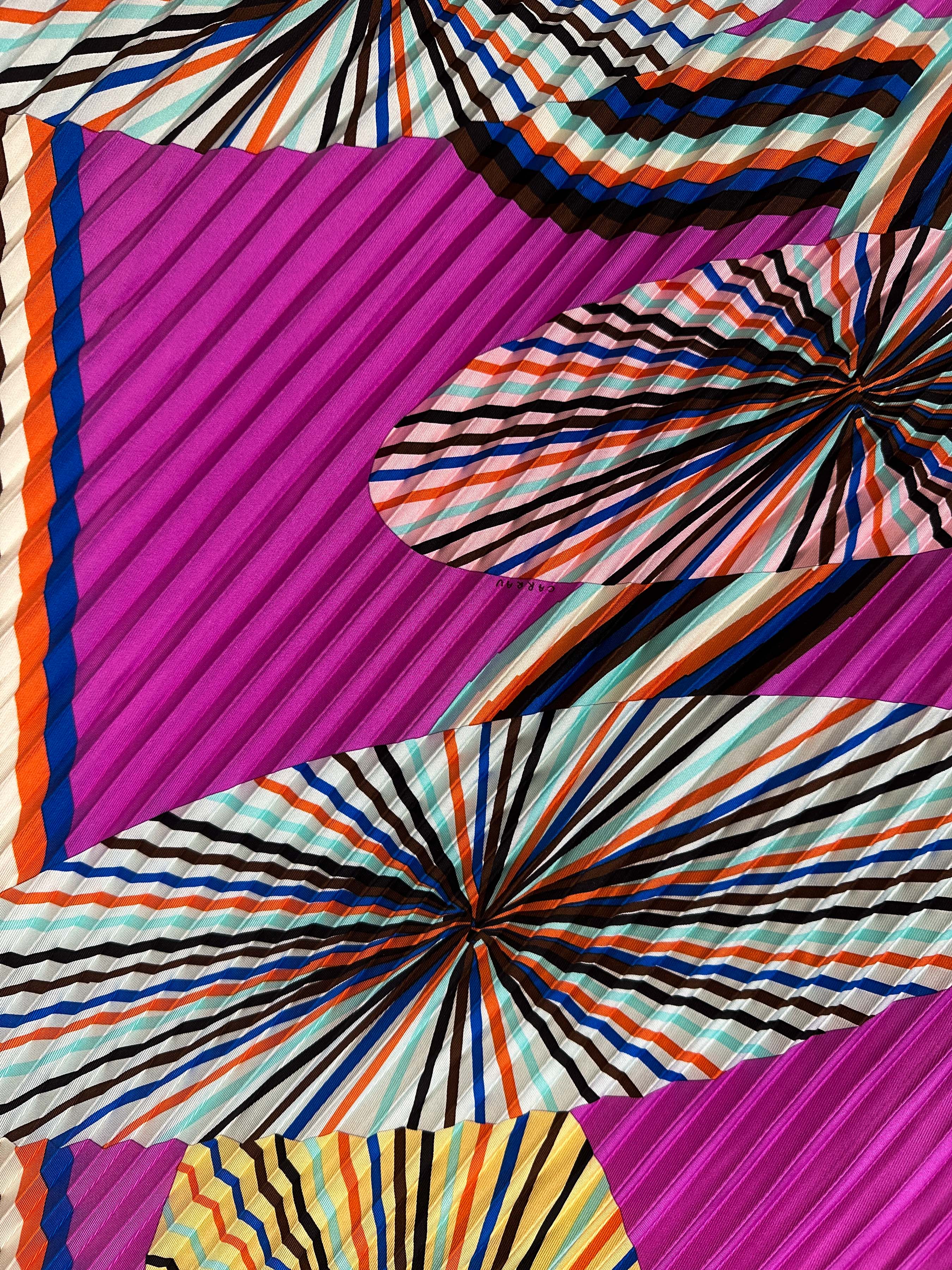 Hermès Flores Del Este Silk Plissé 140
