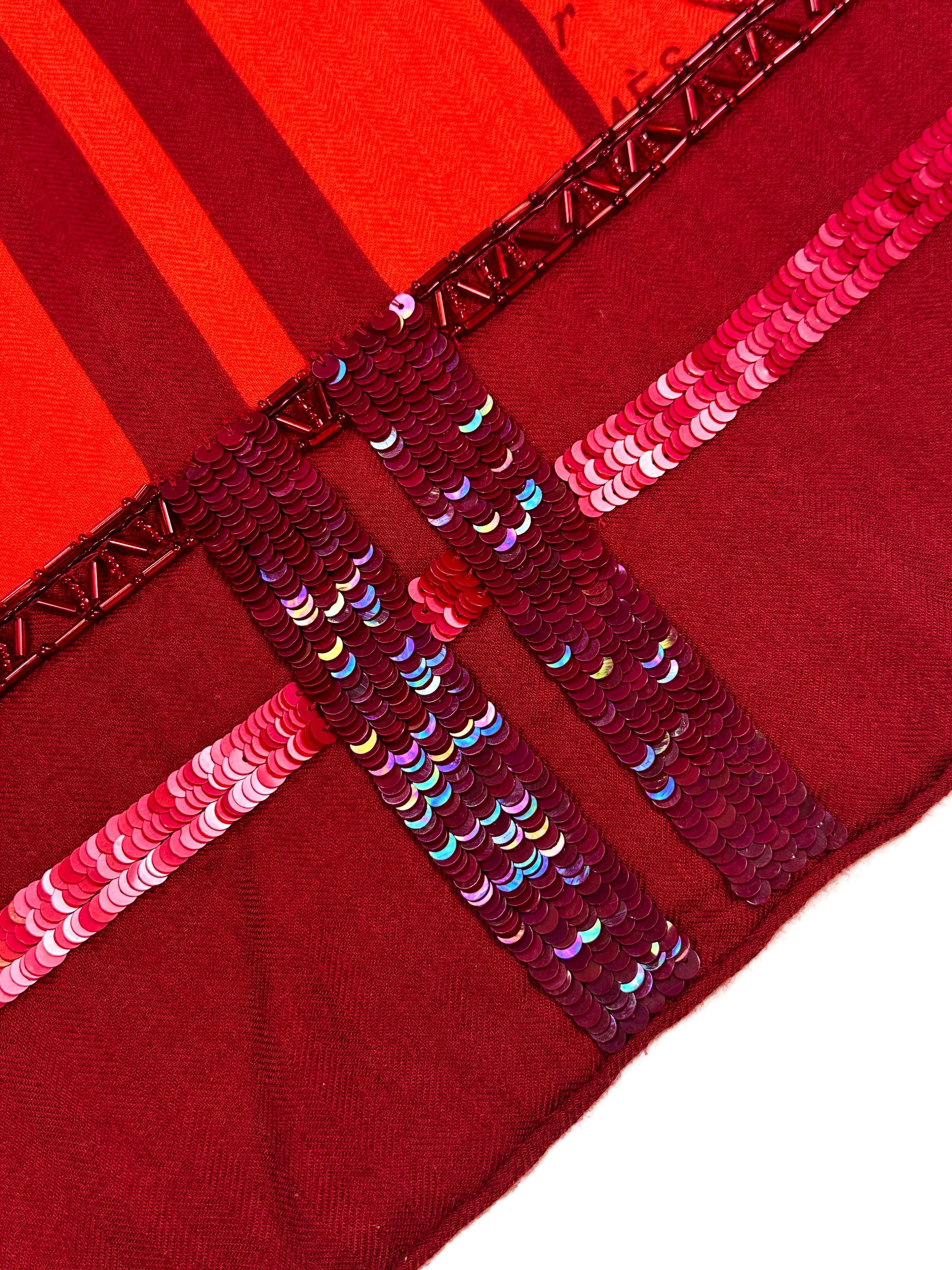 Hermès Brides de Gala en Desordre Exceptional Beaded Cashmere Silk 140