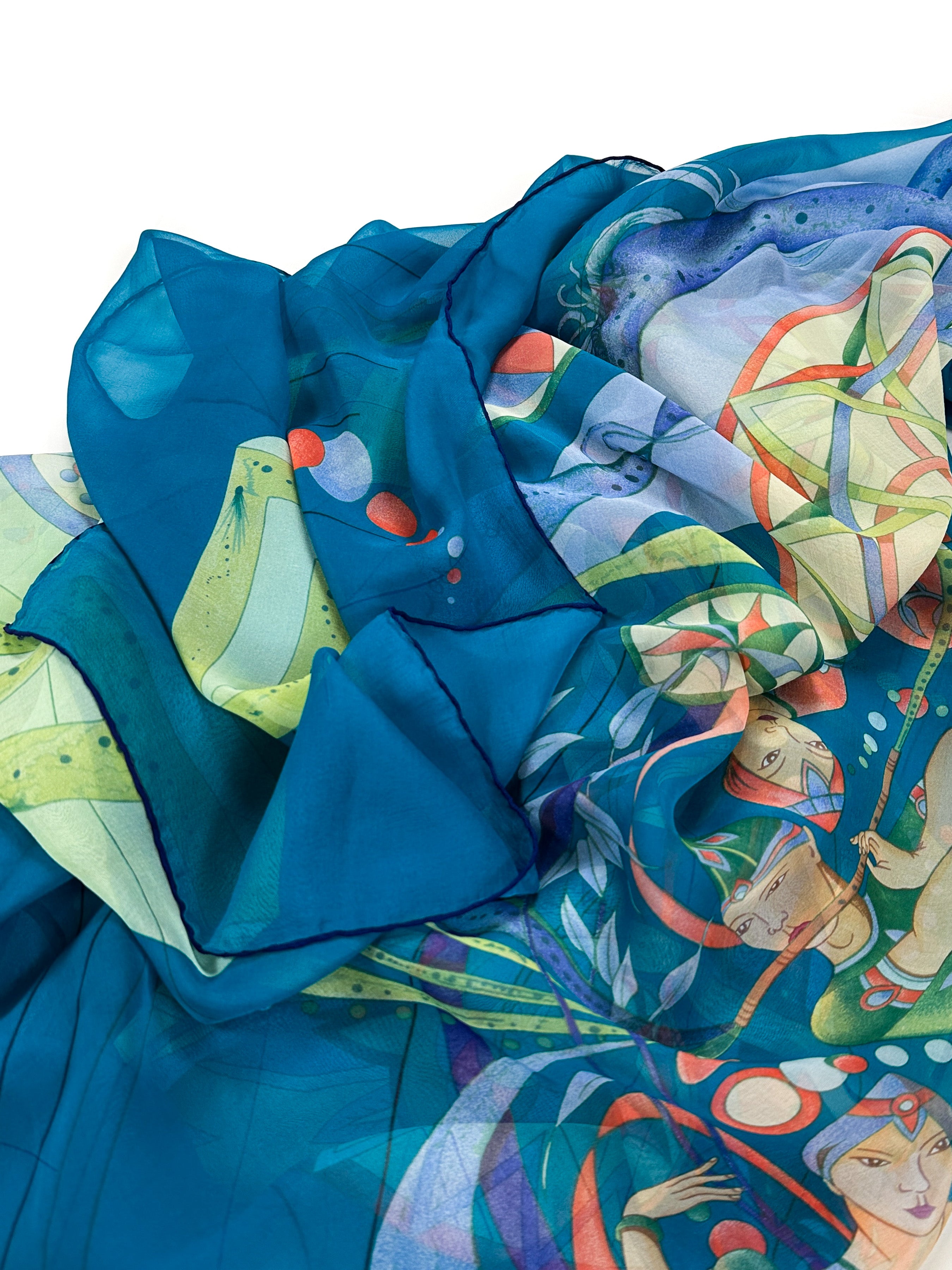 Hermès La Danse du Cosmos Mousseline 140