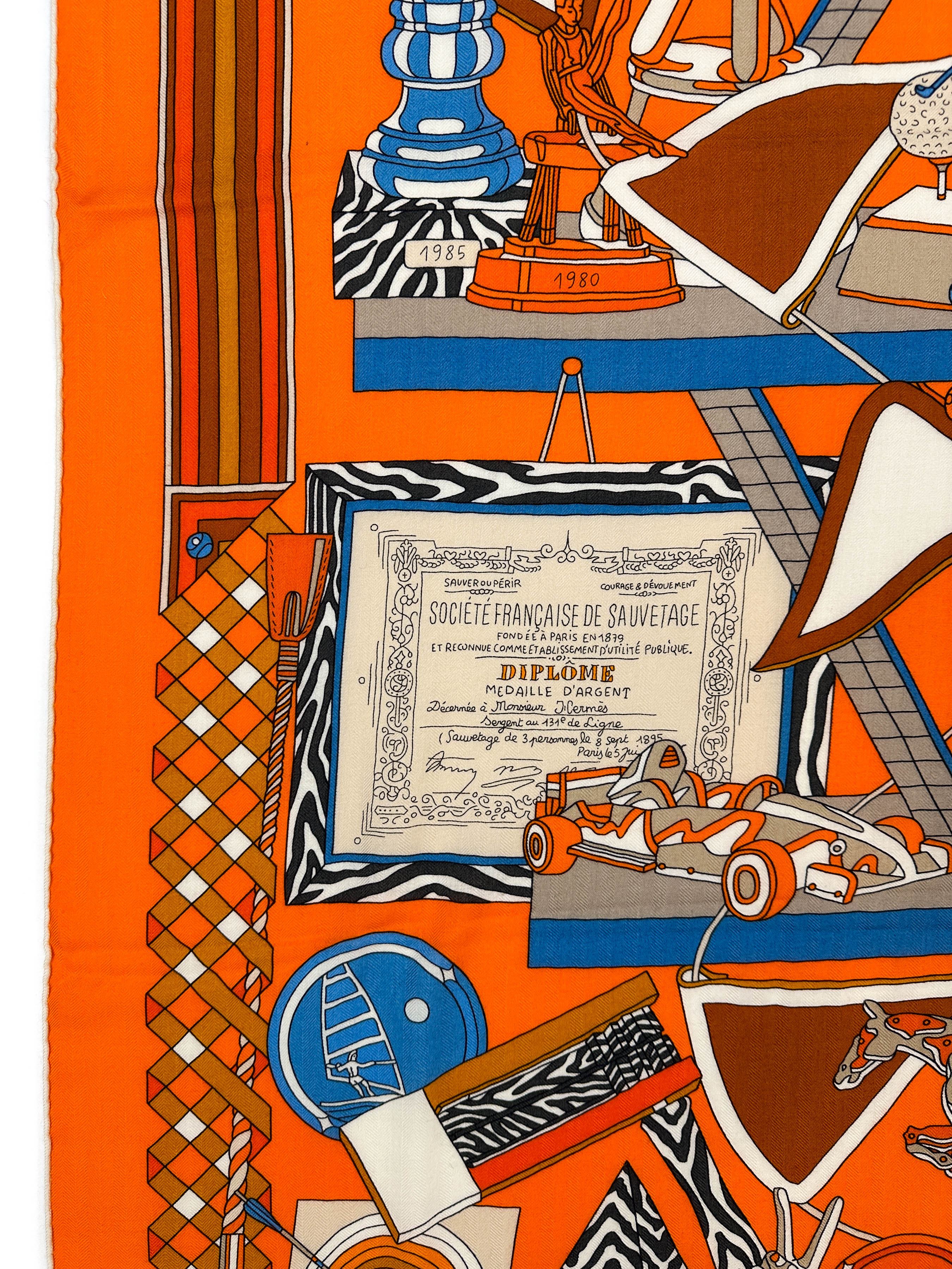 Hermès Les Trophées Cashmere Silk 140