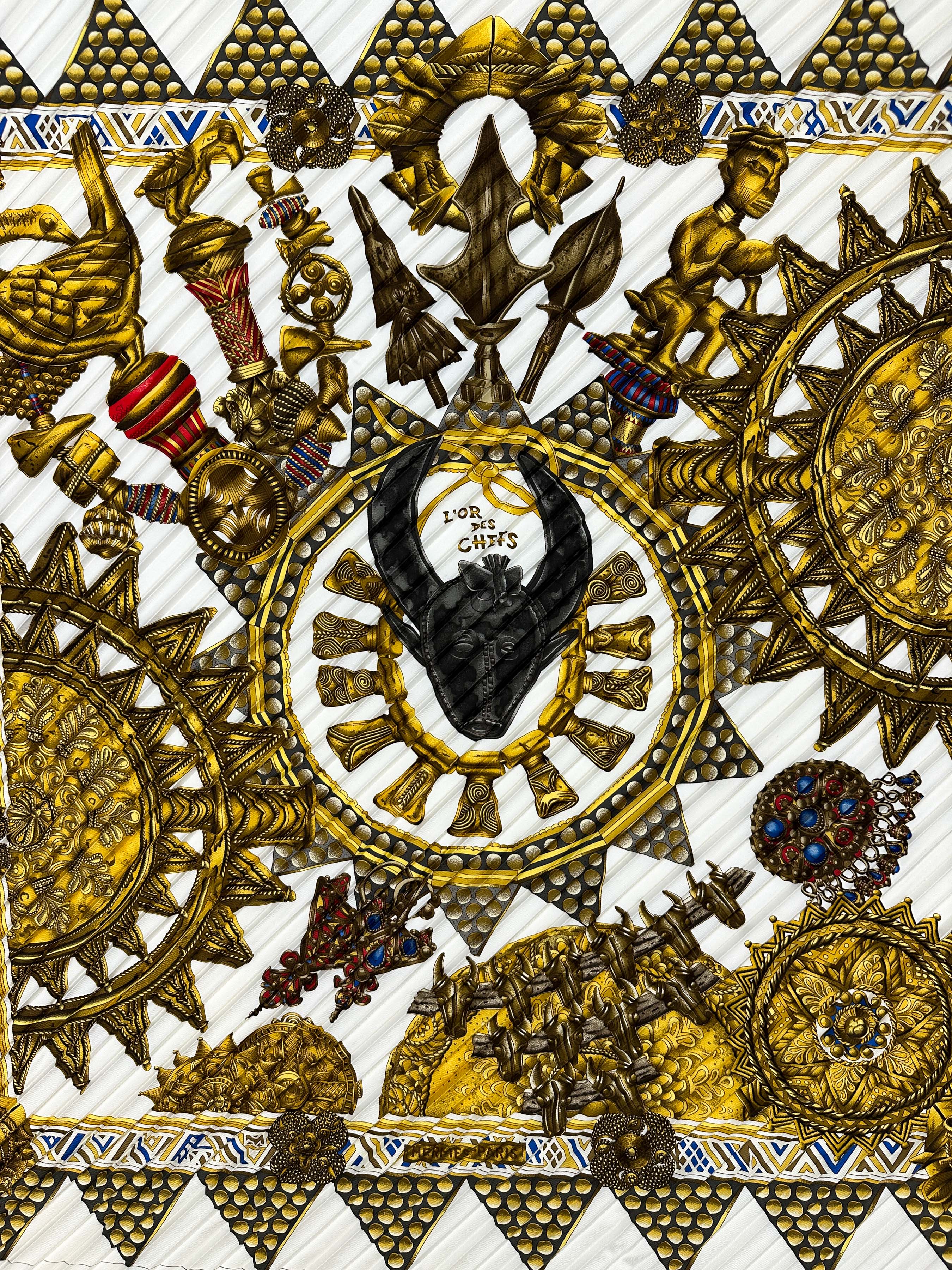 Hermès L'Or Des Chefs Wide Plissé 90