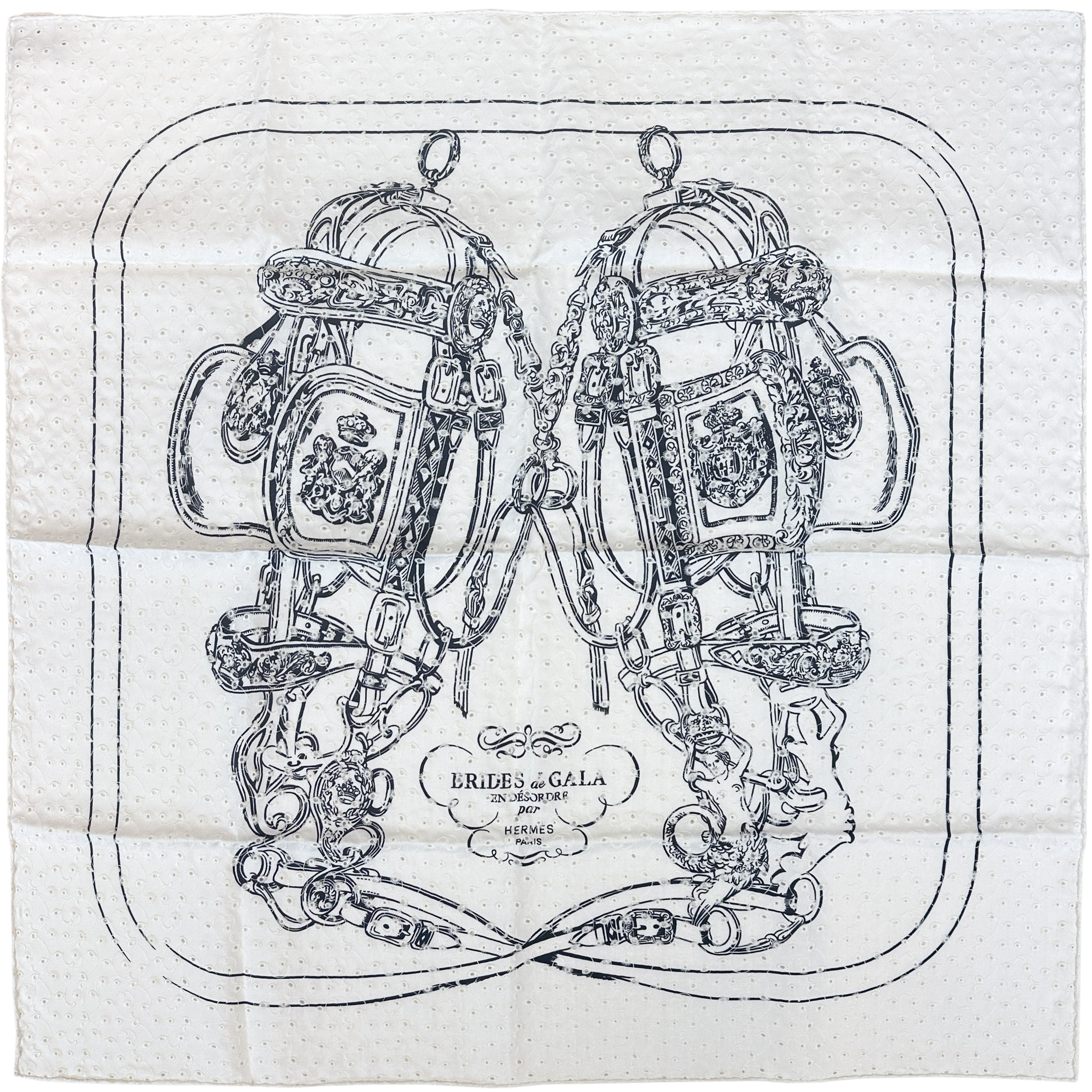 Hermès Brides de Gala Broderie Anglaise 70