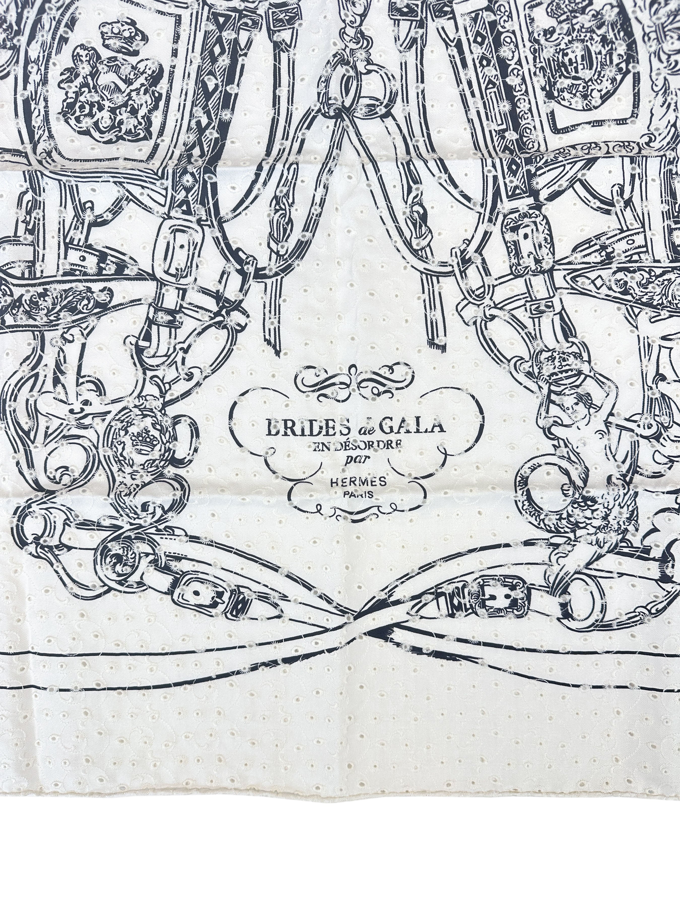Hermès Brides de Gala Broderie Anglaise 70