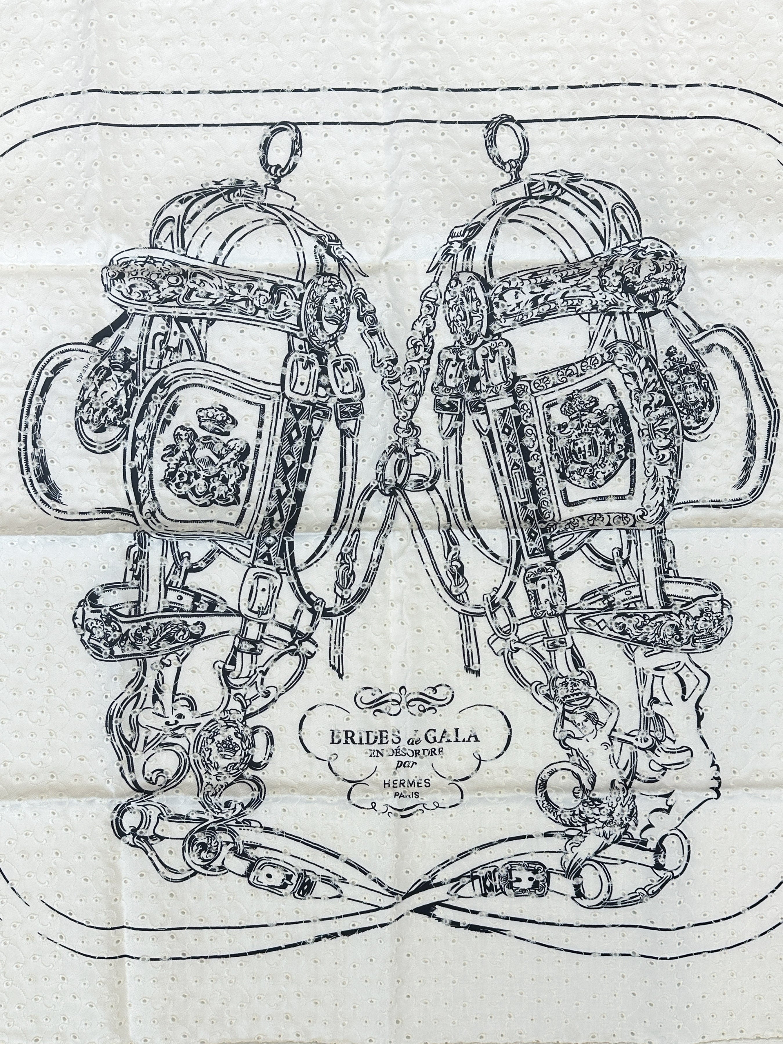 Hermès Brides de Gala Broderie Anglaise 70