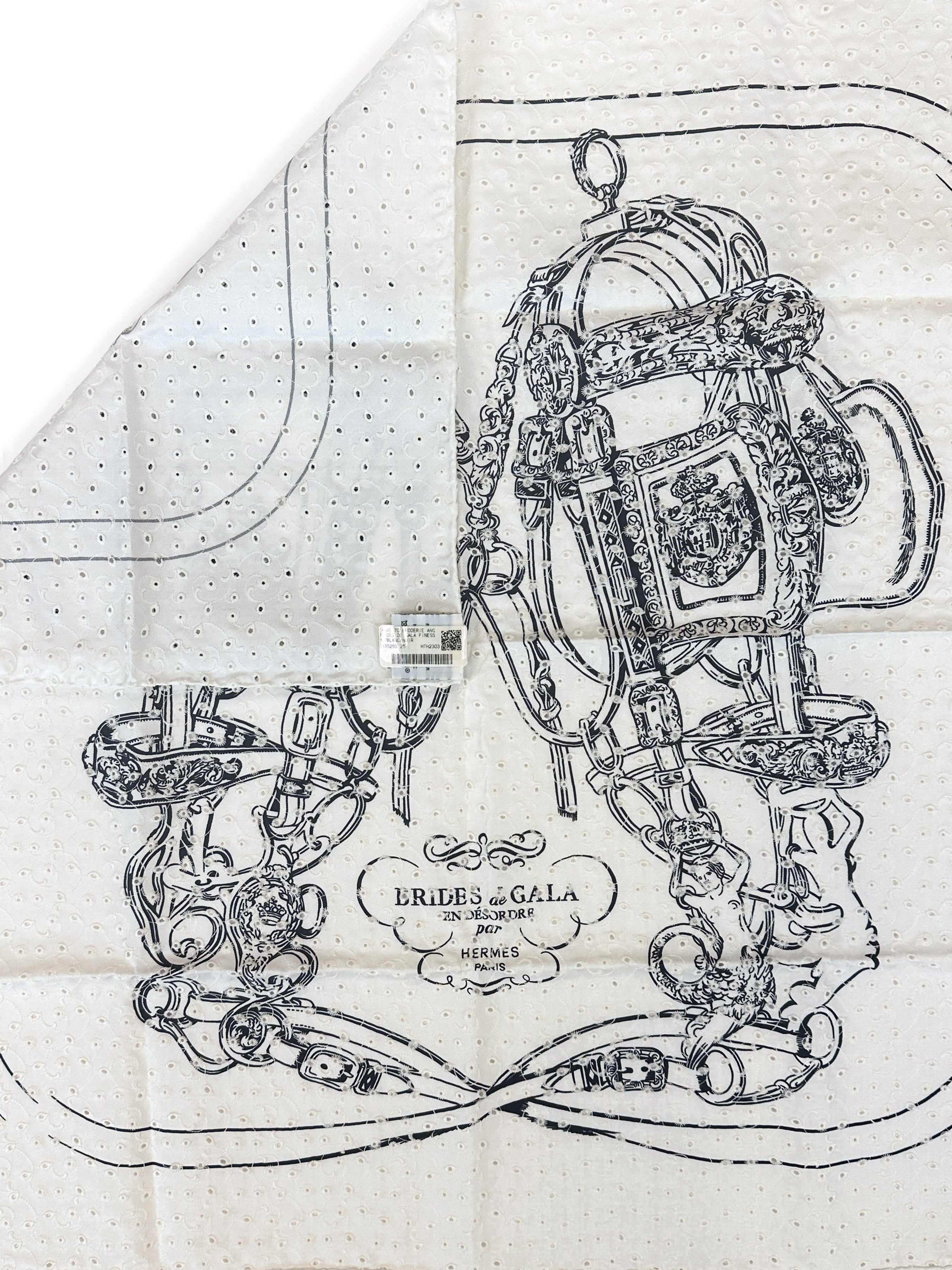 Hermès Brides de Gala Broderie Anglaise 70