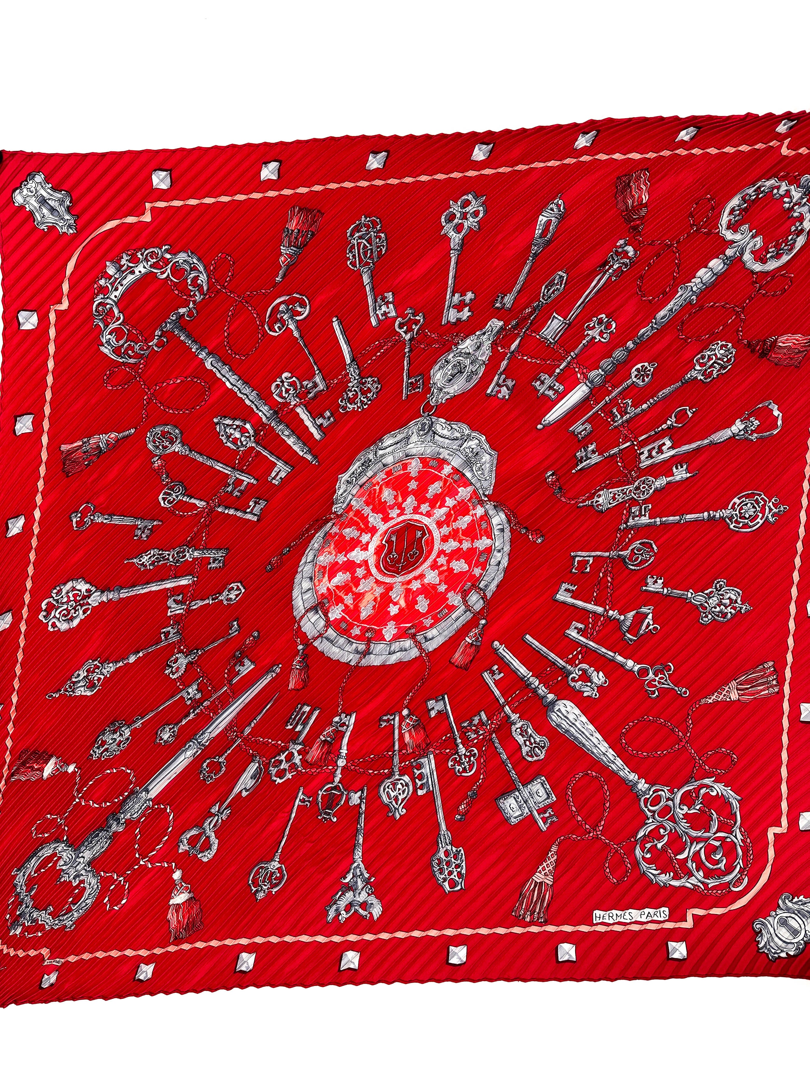 Hermès Les Cles Plissé 90