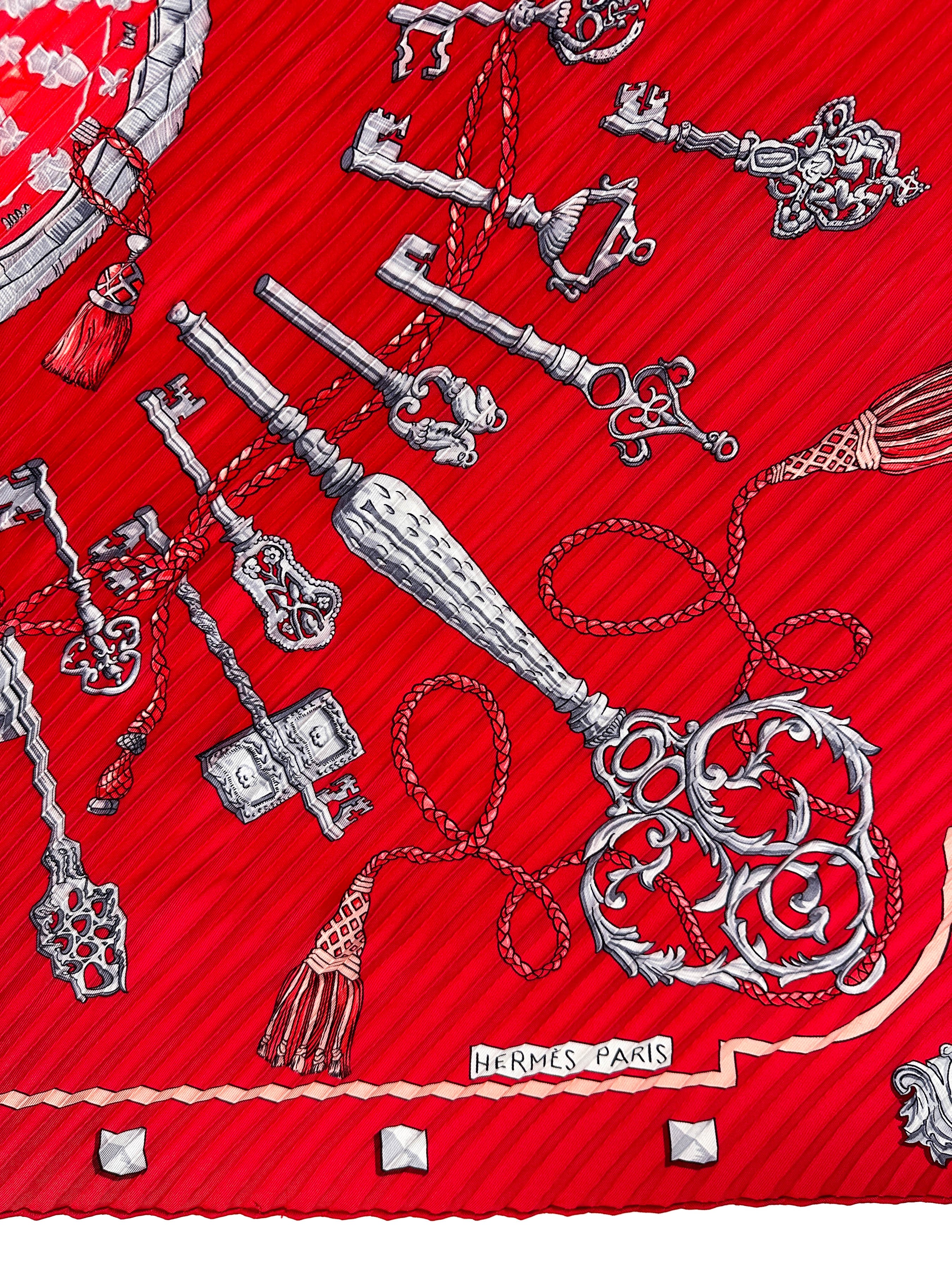 Hermès Les Cles Plissé 90