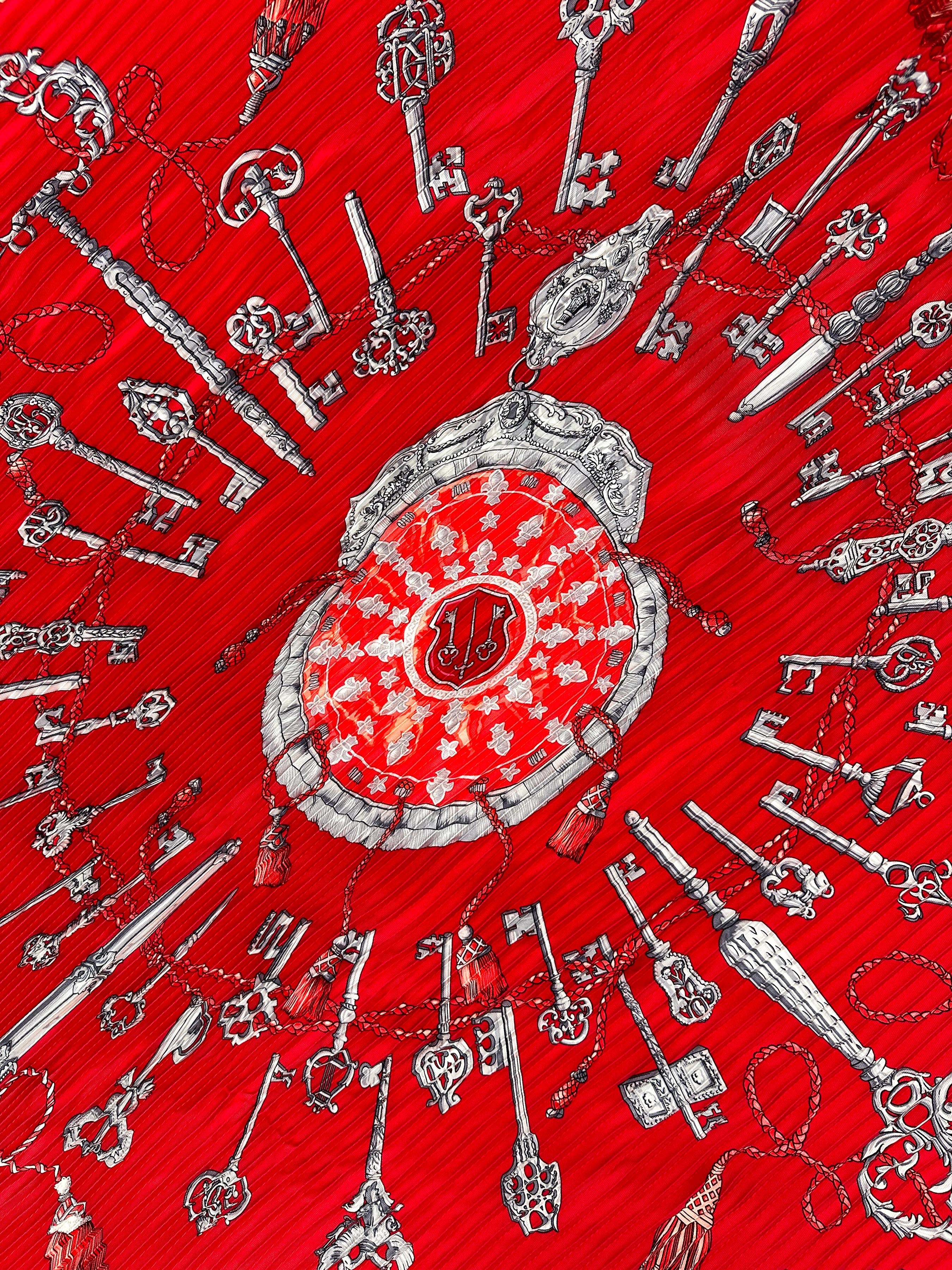 Hermès Les Cles Plissé 90