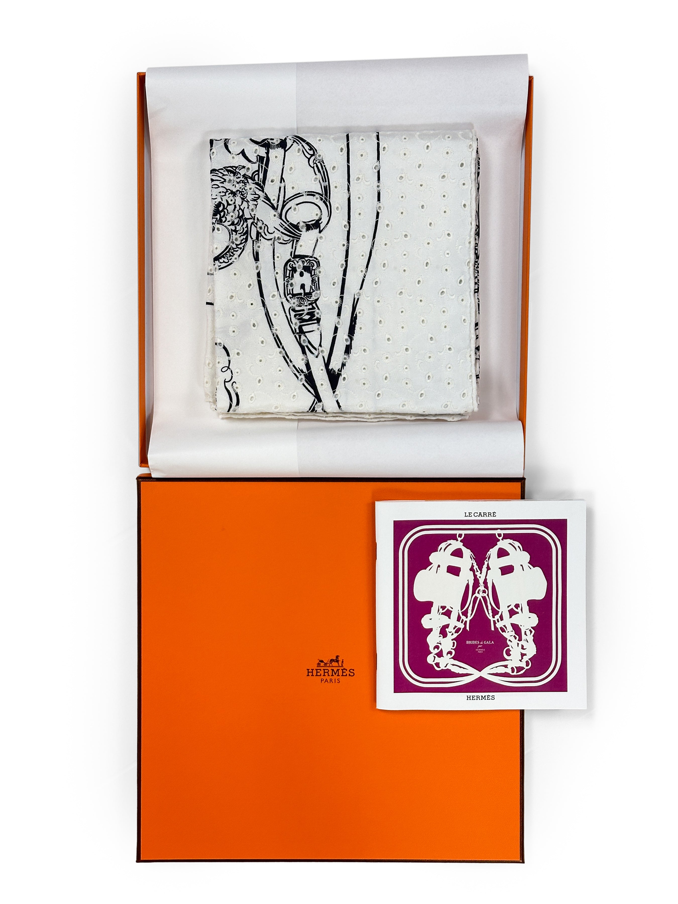 Hermès Brides de Gala Broderie Anglaise 70