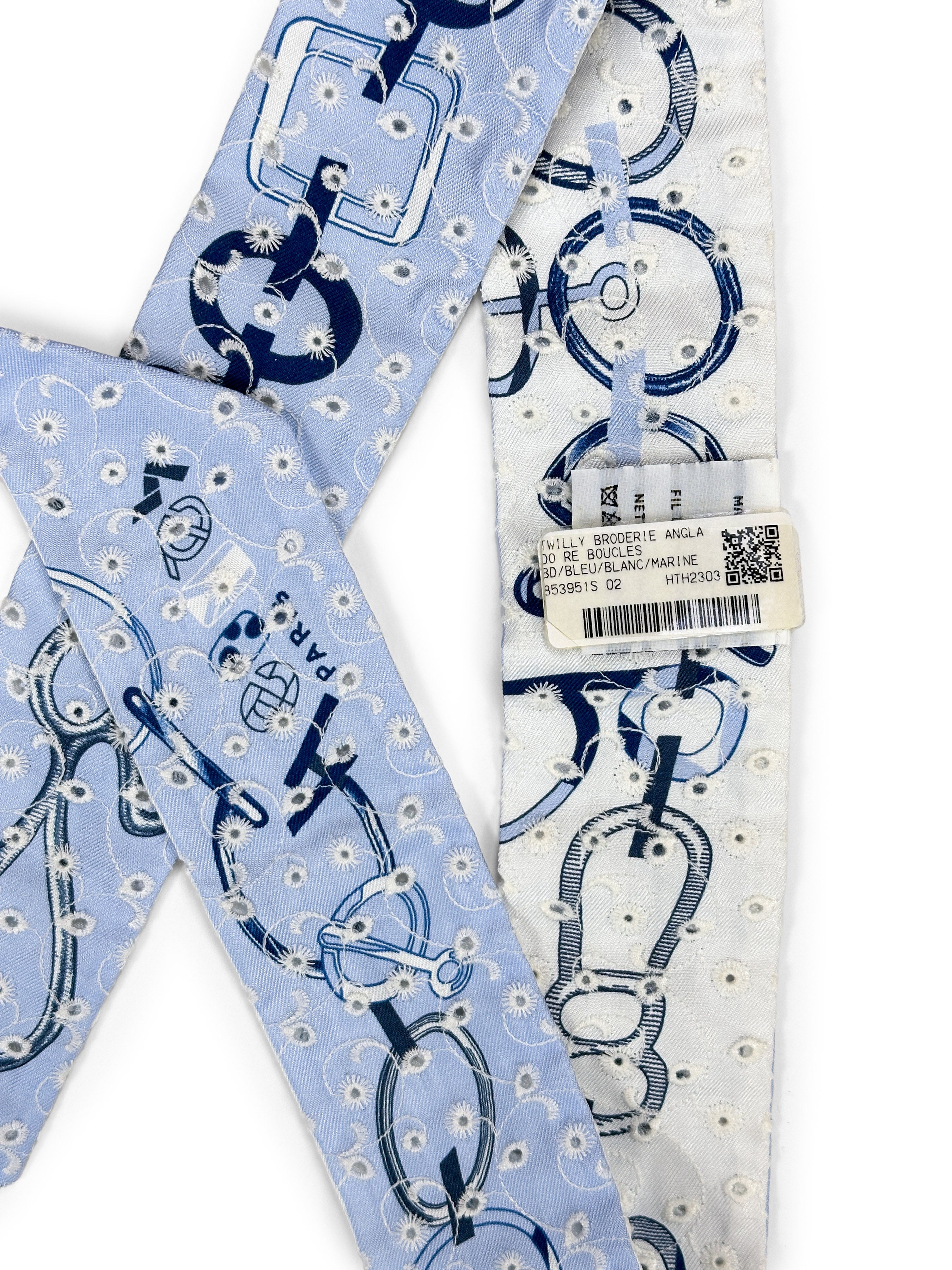 Hermès Do Re Boucles Broderie Anglaise Twilly