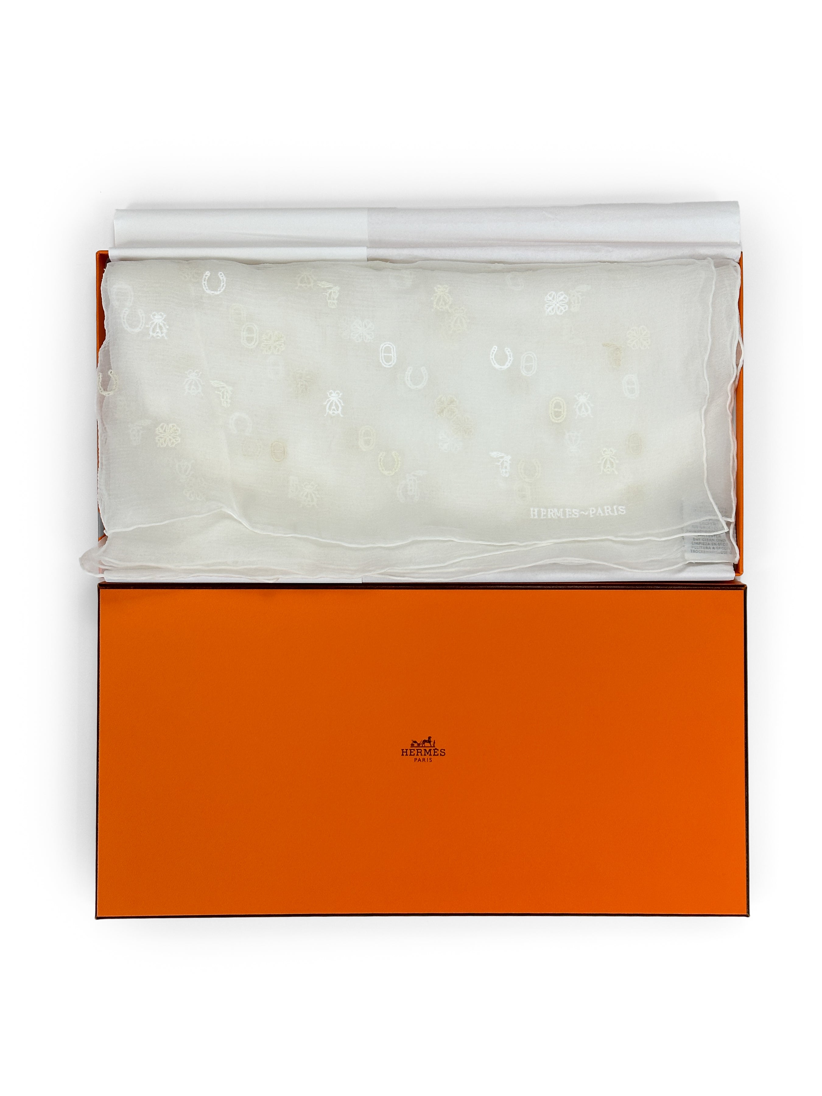 Hermès Multicharms Embroidered Mousseline 100