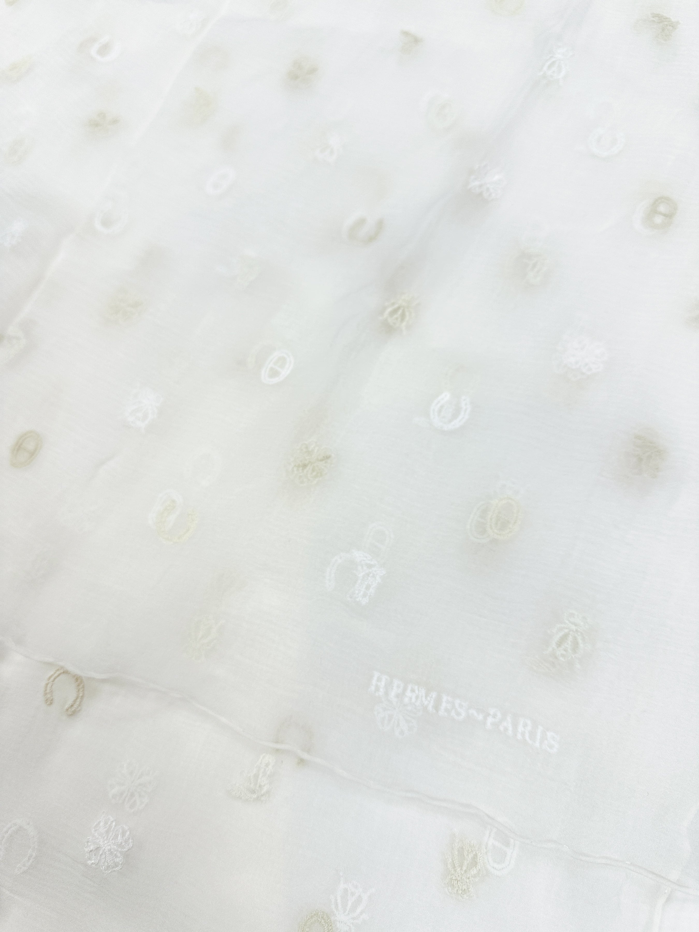 Hermès Multicharms Embroidered Mousseline 100