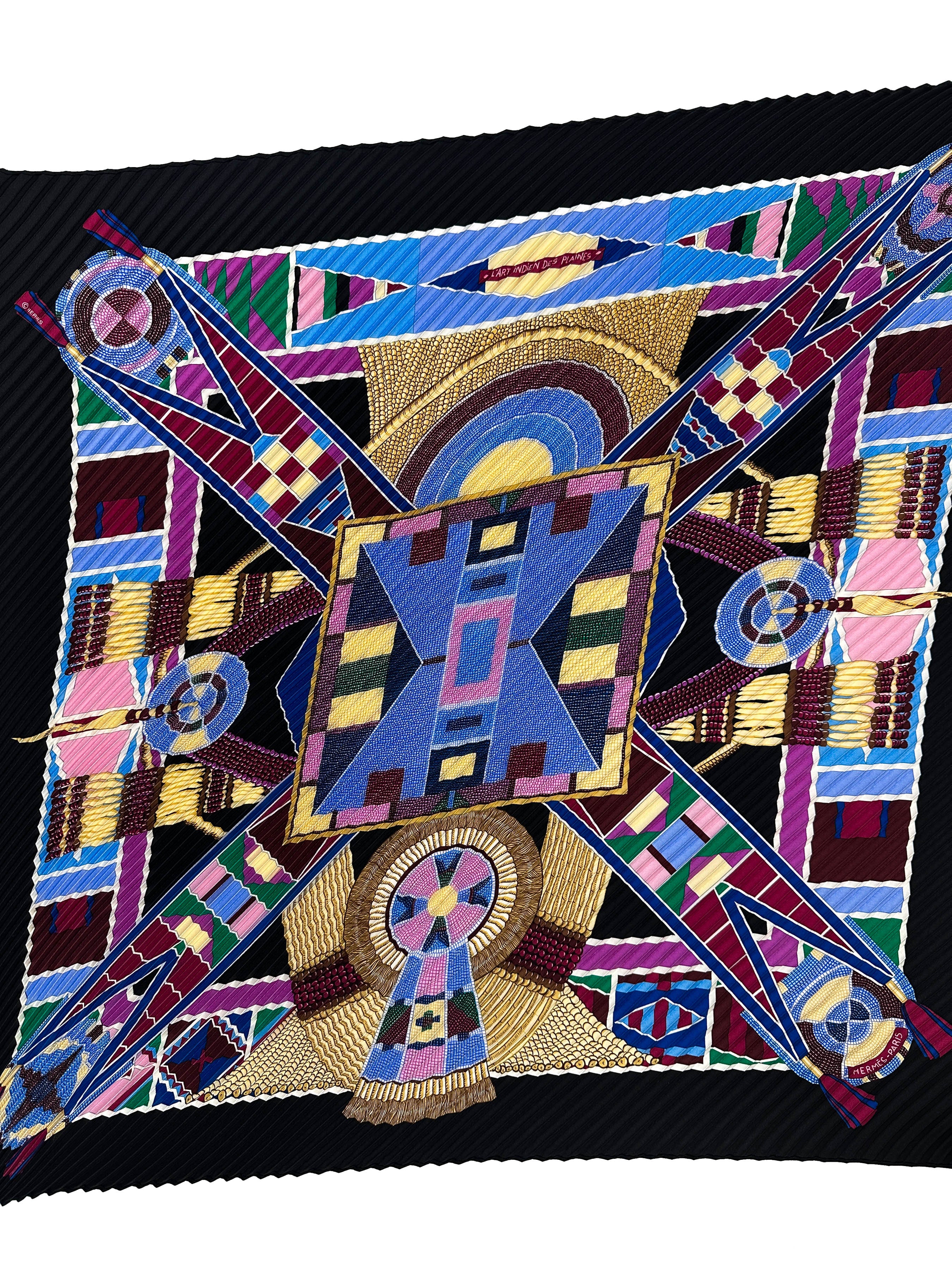 Hermès L'art Indien des Plaines Plissé 90