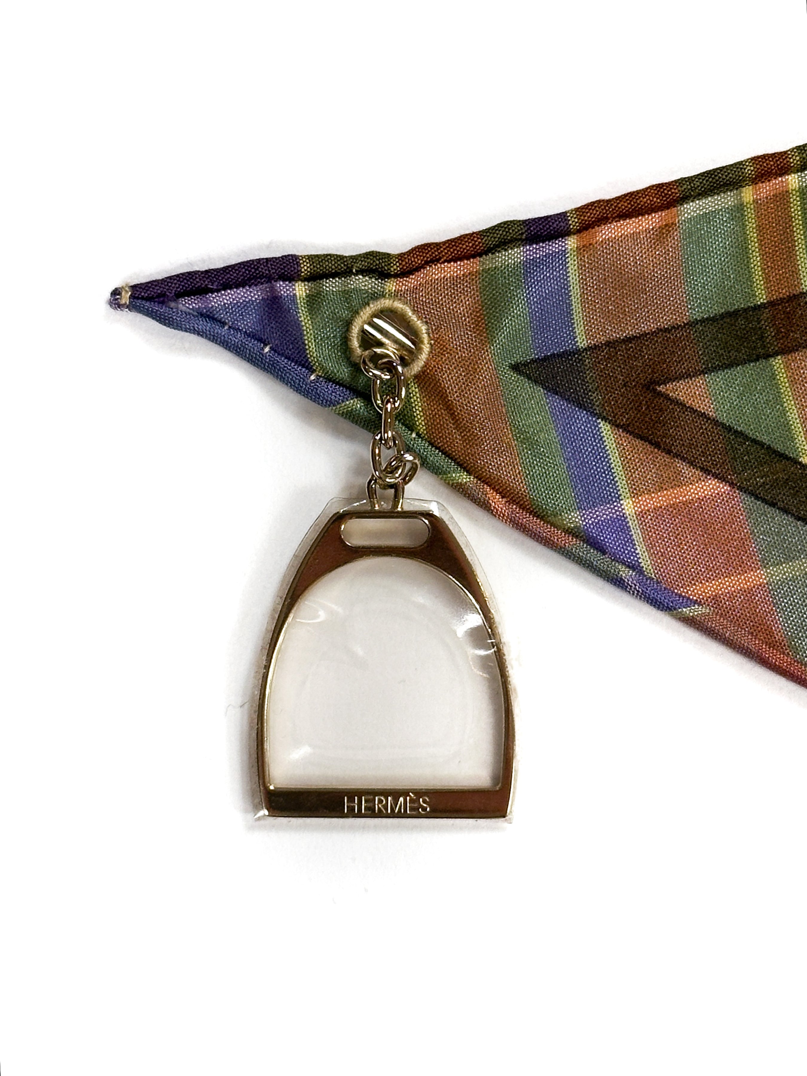Hermès Pani La Shar Pawnee Pointe Madras Silk Taffeta Charm Triangle