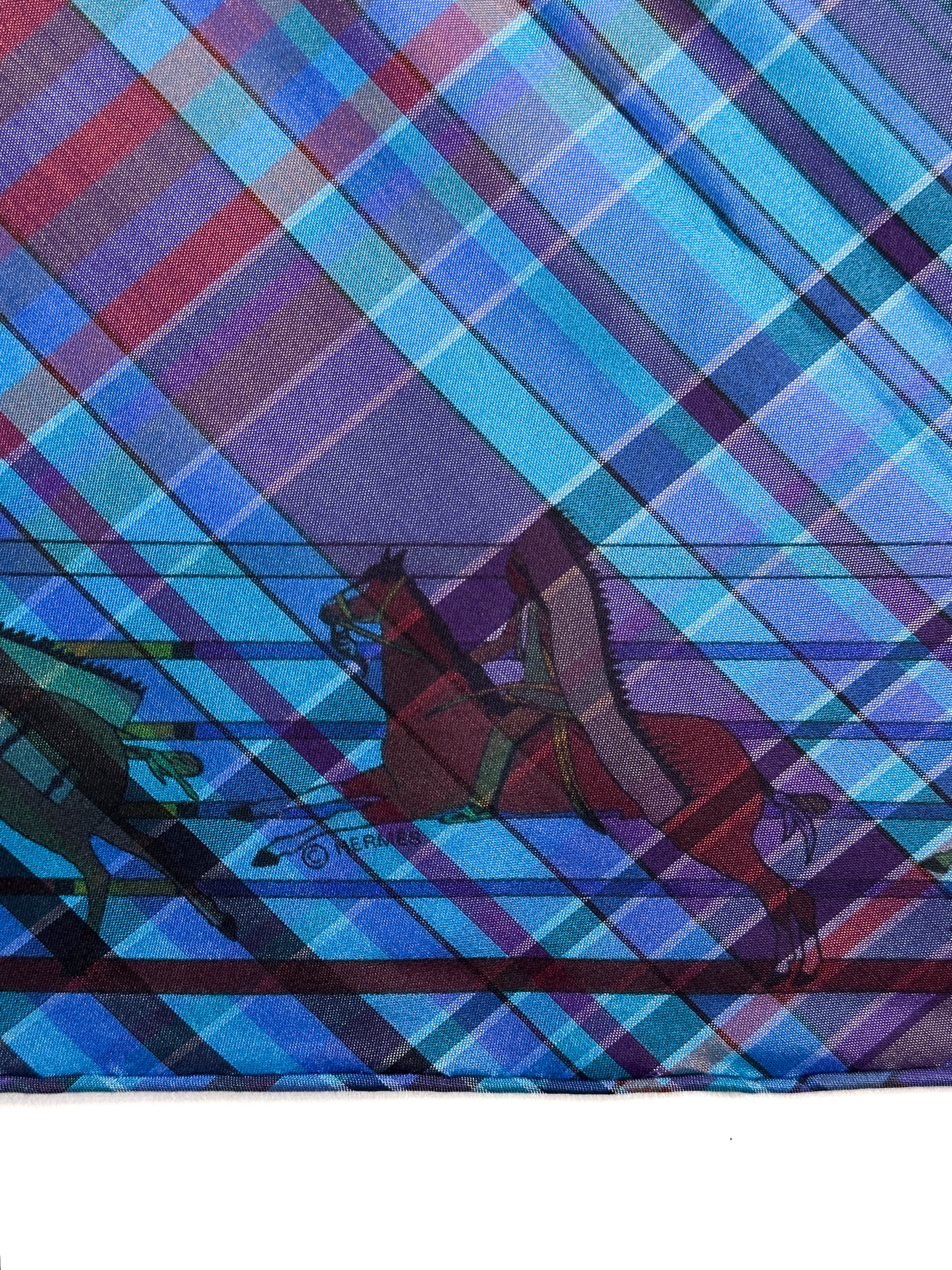 Hermès Pani La Shar Pawnee Pointe Madras Silk Taffeta Charm Triangle
