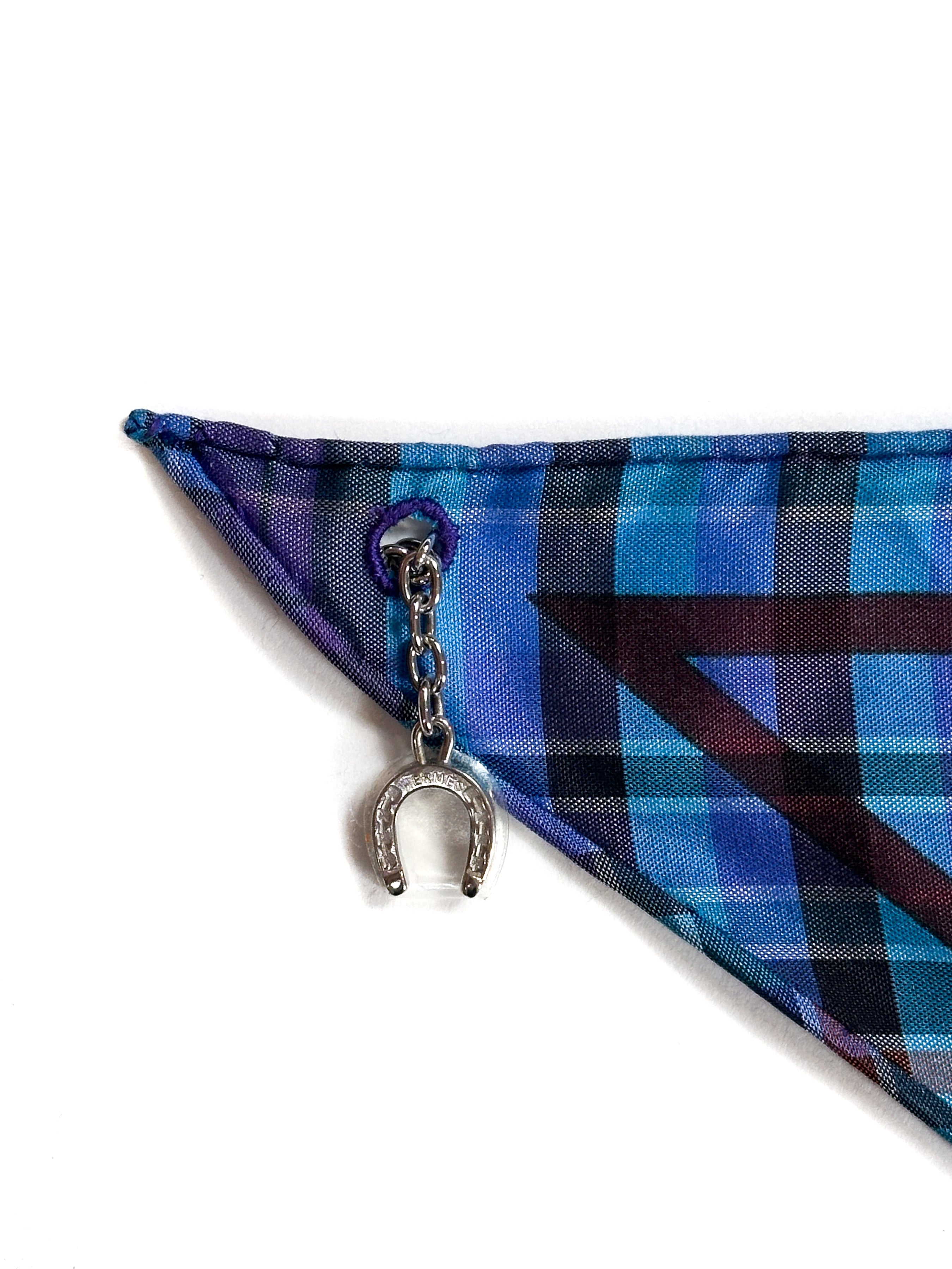 Hermès Pani La Shar Pawnee Pointe Madras Silk Taffeta Charm Triangle