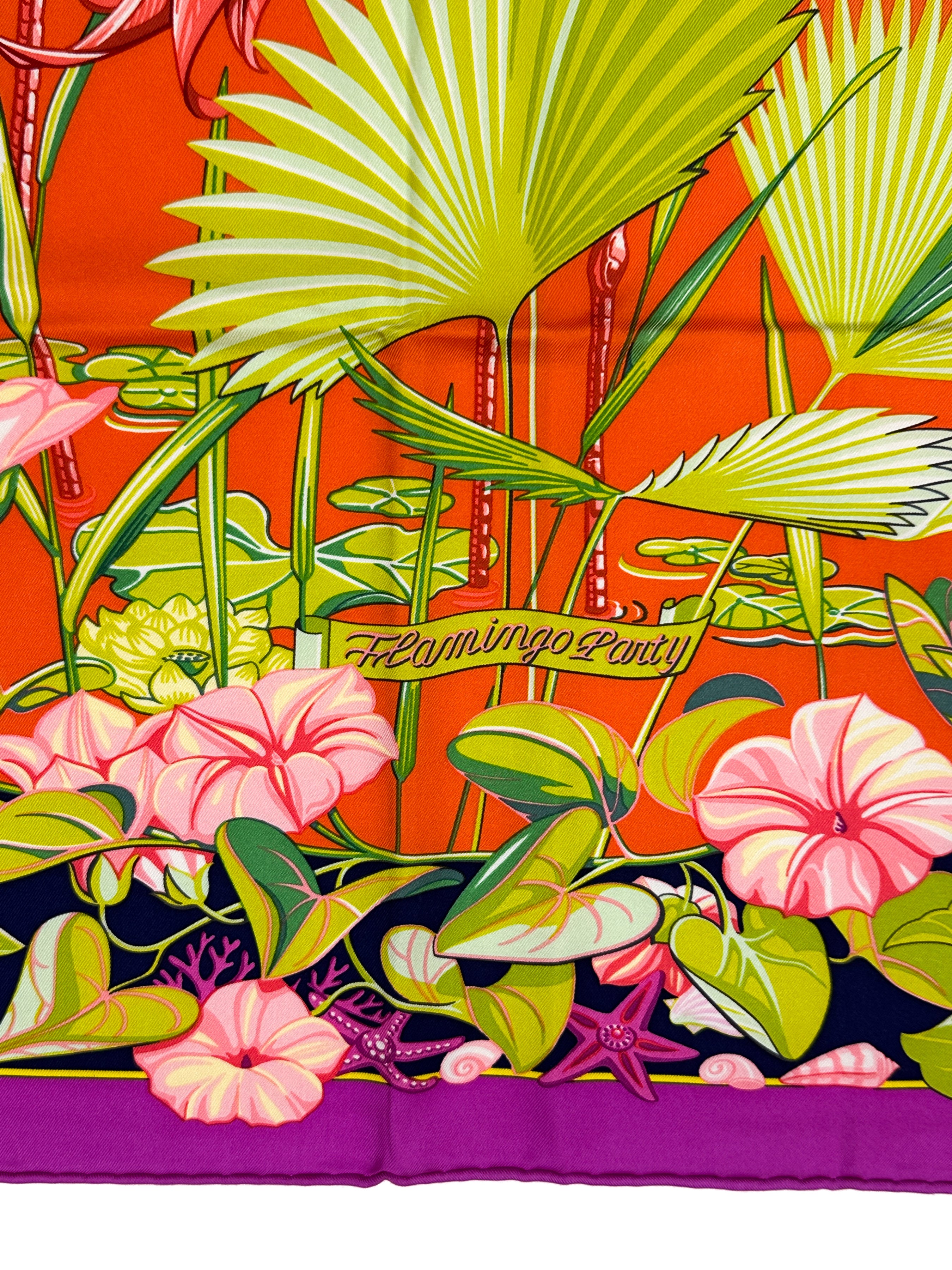 Hermès Limited Edition Miami Design District Flamingo Party 90