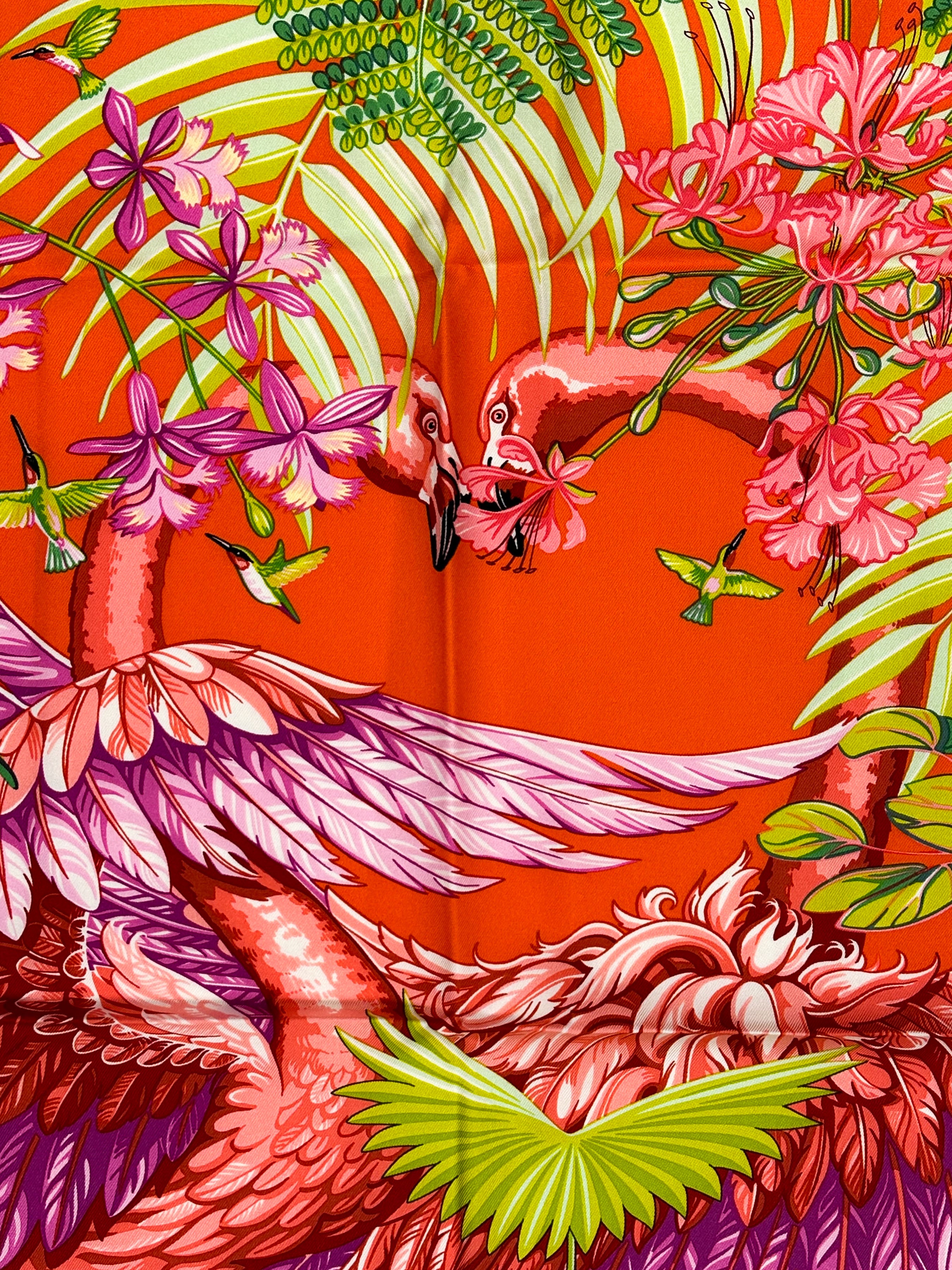 Hermès Limited Edition Miami Design District Flamingo Party 90