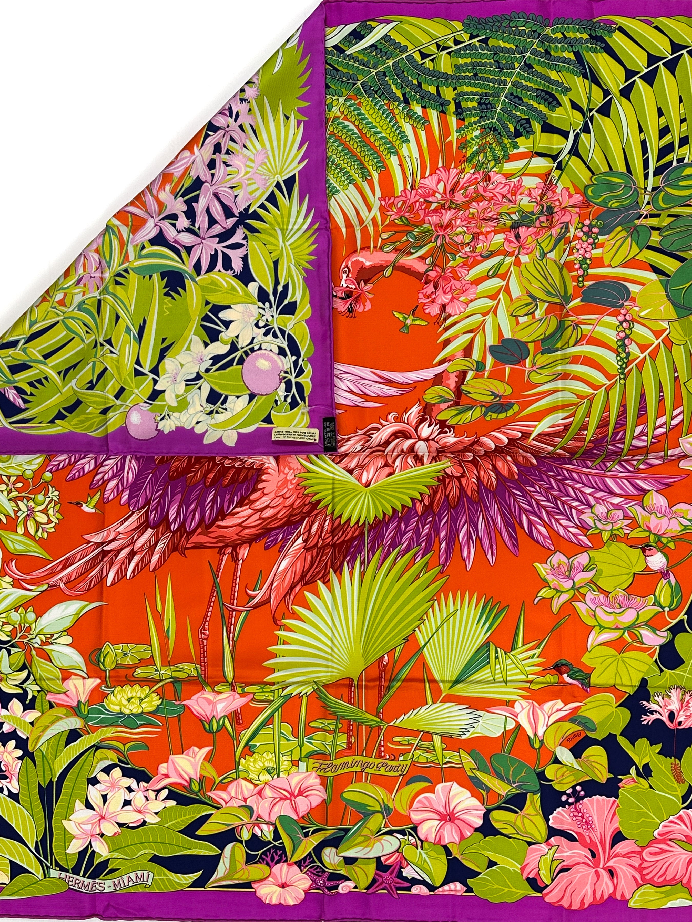 Hermès Limited Edition Miami Design District Flamingo Party 90