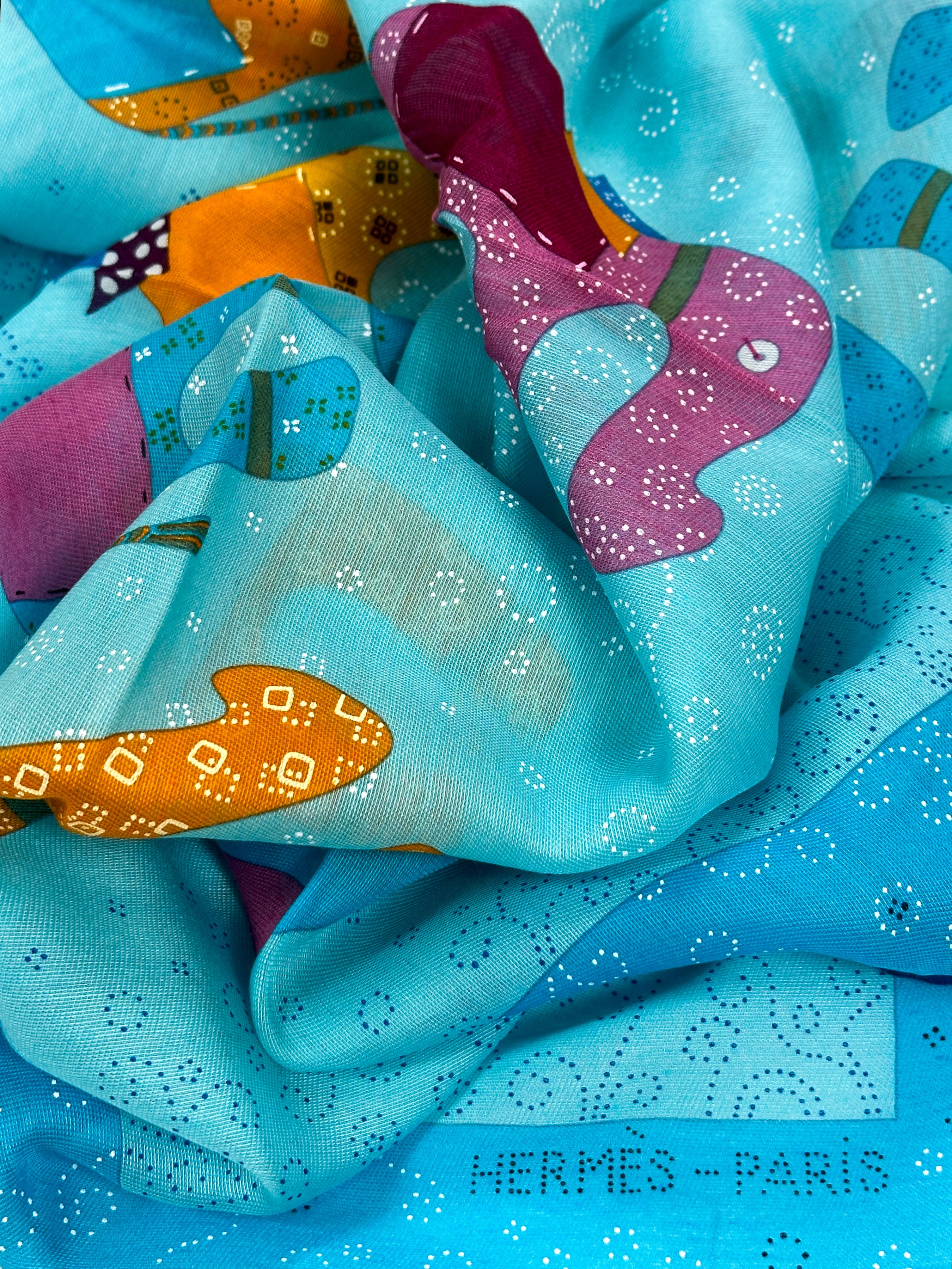 Hermès La Ronde des Elephants Cashmere Silk 70