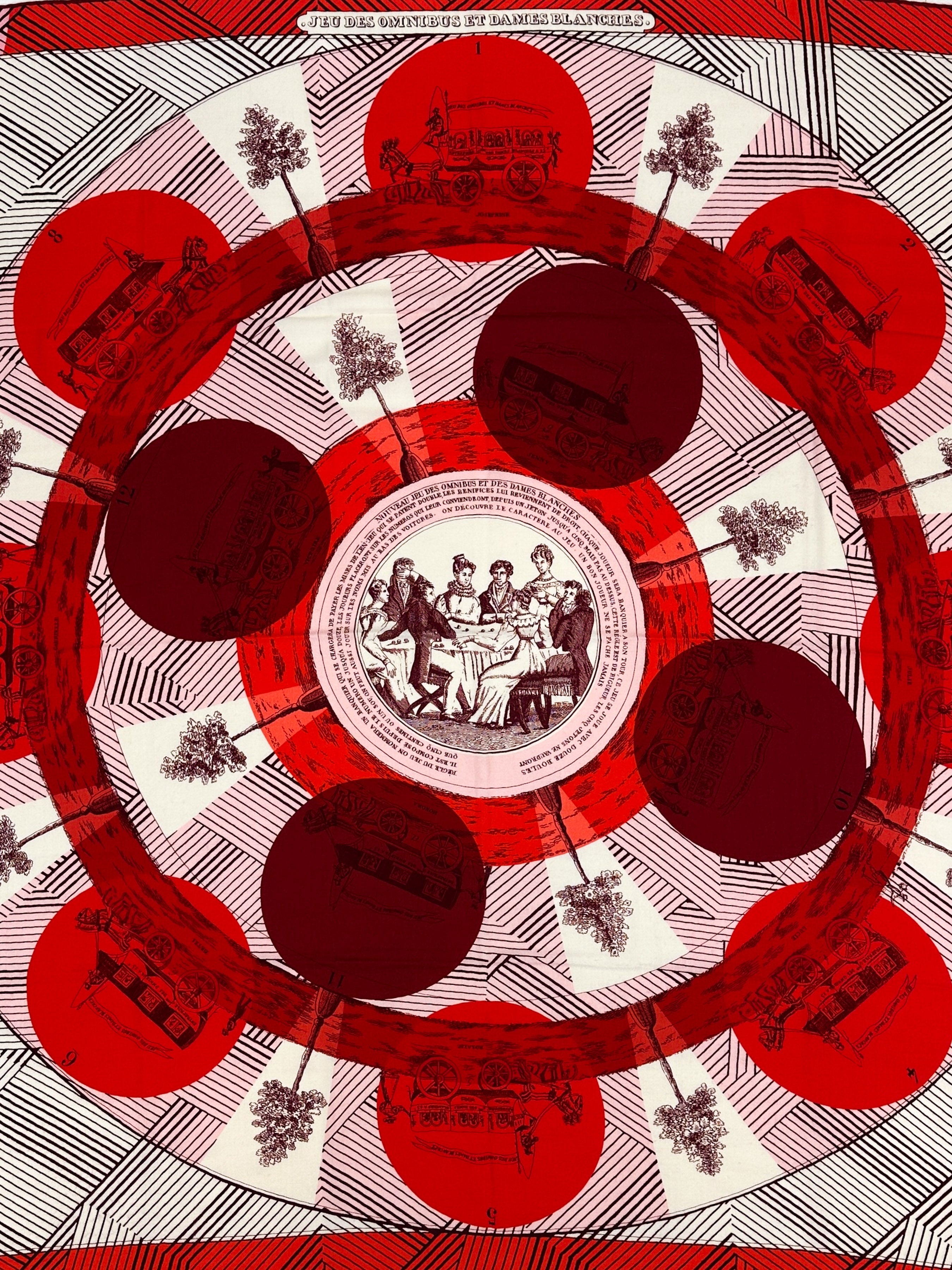 Hermès Jeu des Omnibus et Dames Blanches Cashmere Silk 140