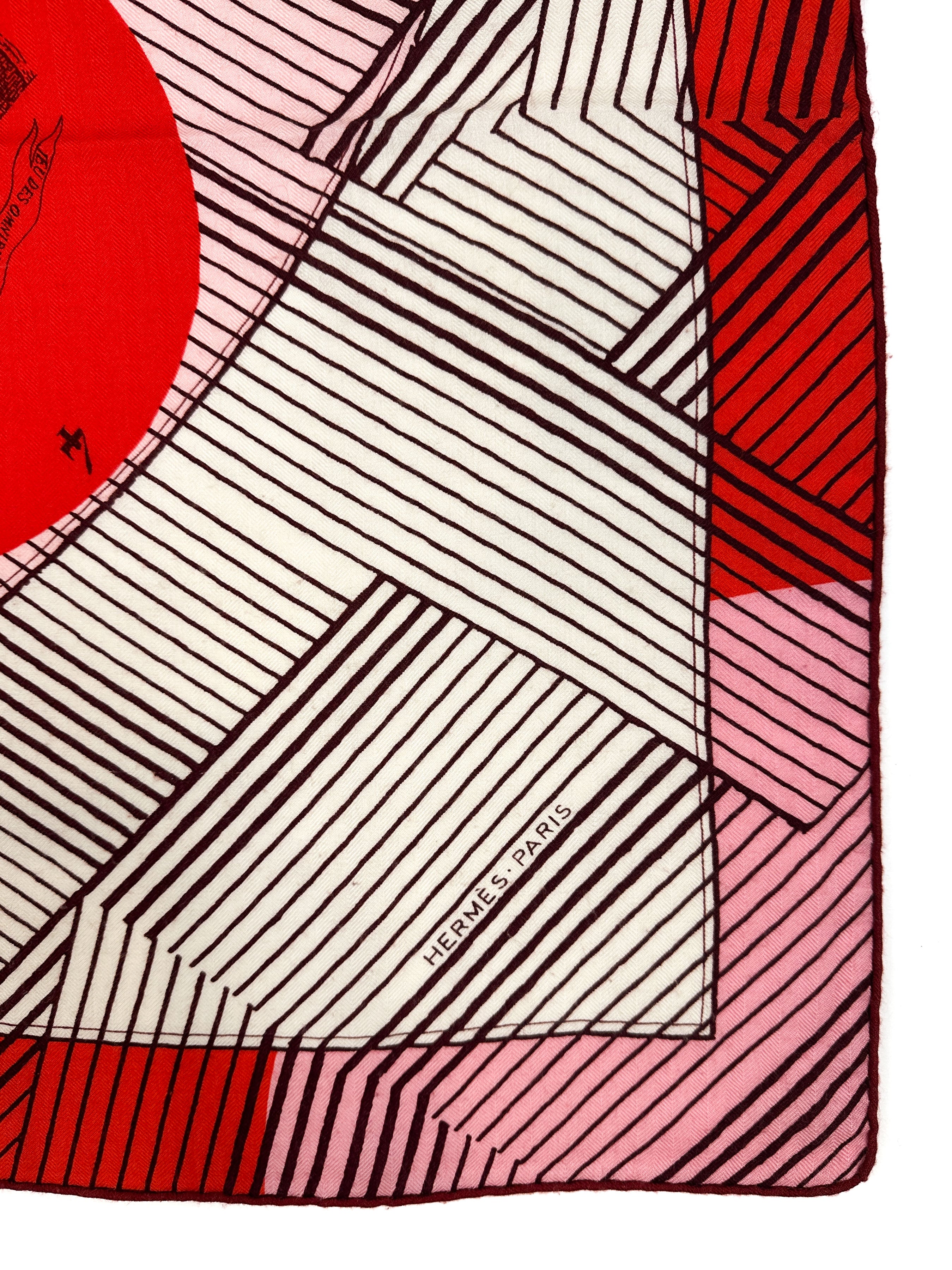 Hermès Jeu des Omnibus et Dames Blanches Cashmere Silk 140