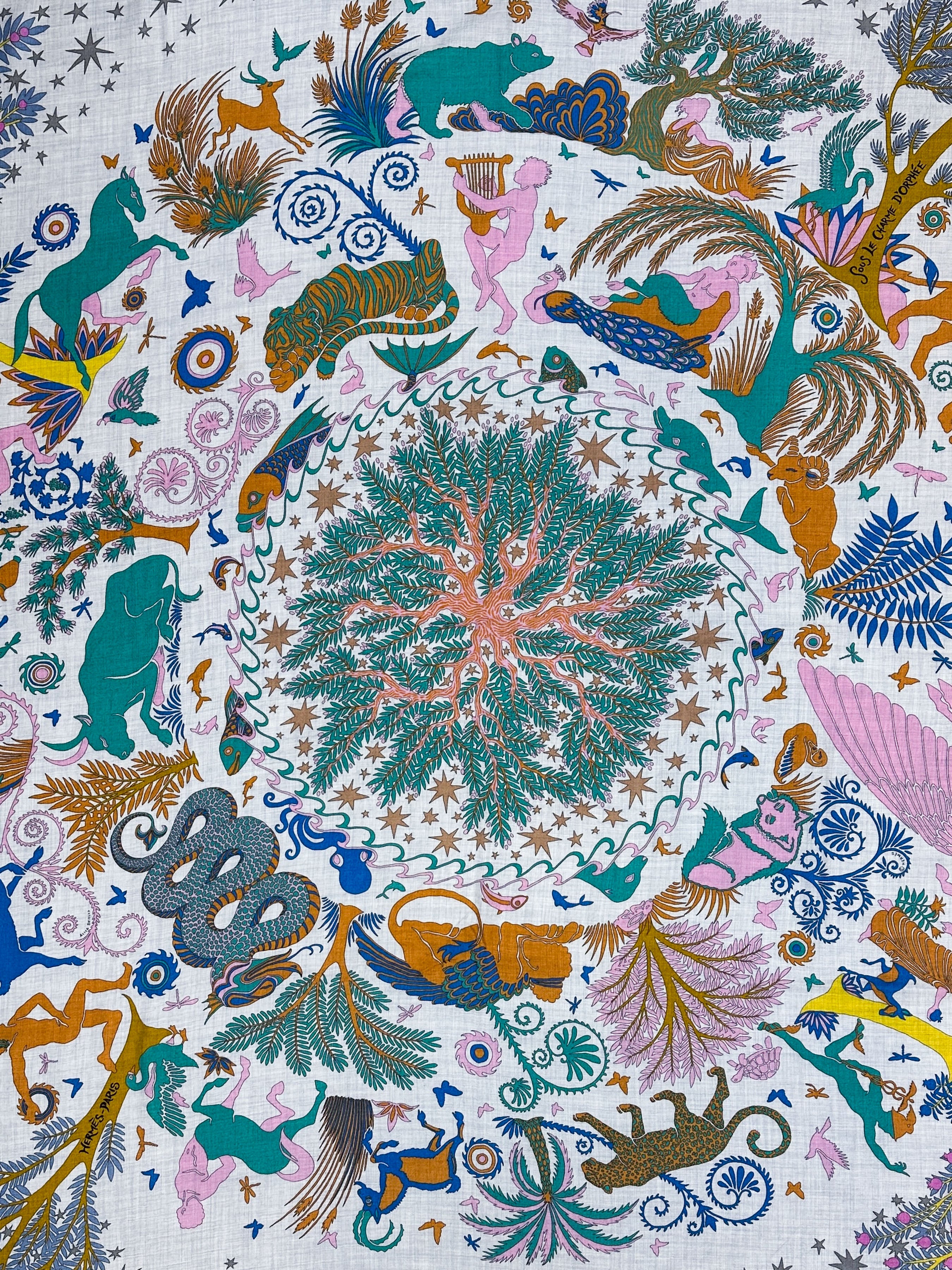 Hermès Sous le Charme d'Orphée Cashmere Silk 140