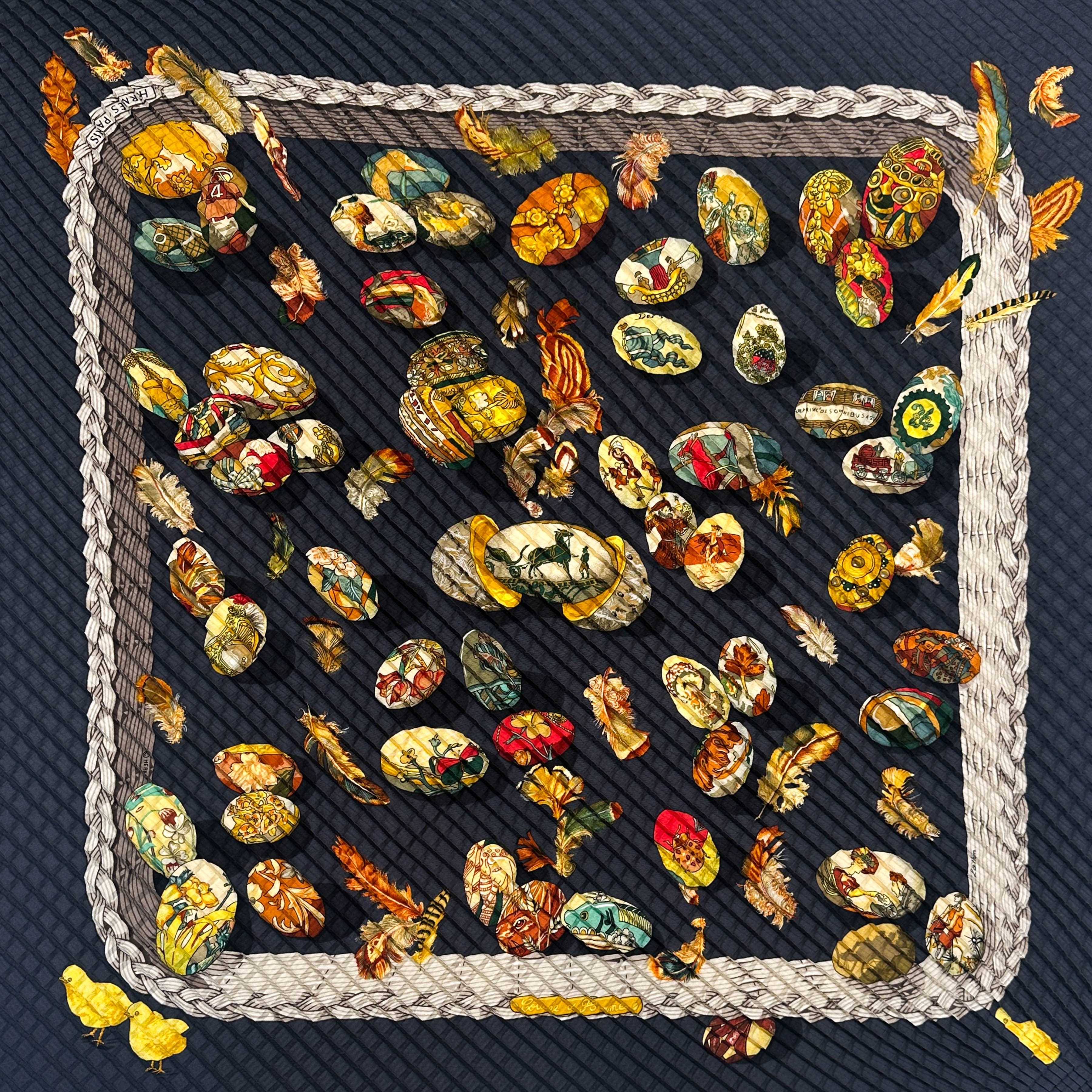 Hermès Couvée d'Hermès Mosaic Plissé 90