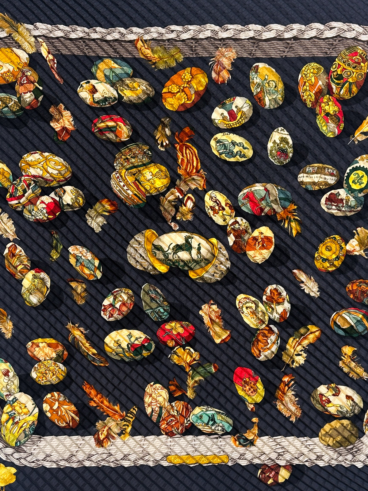 Hermès Couvée d'Hermès Mosaic Plissé 90