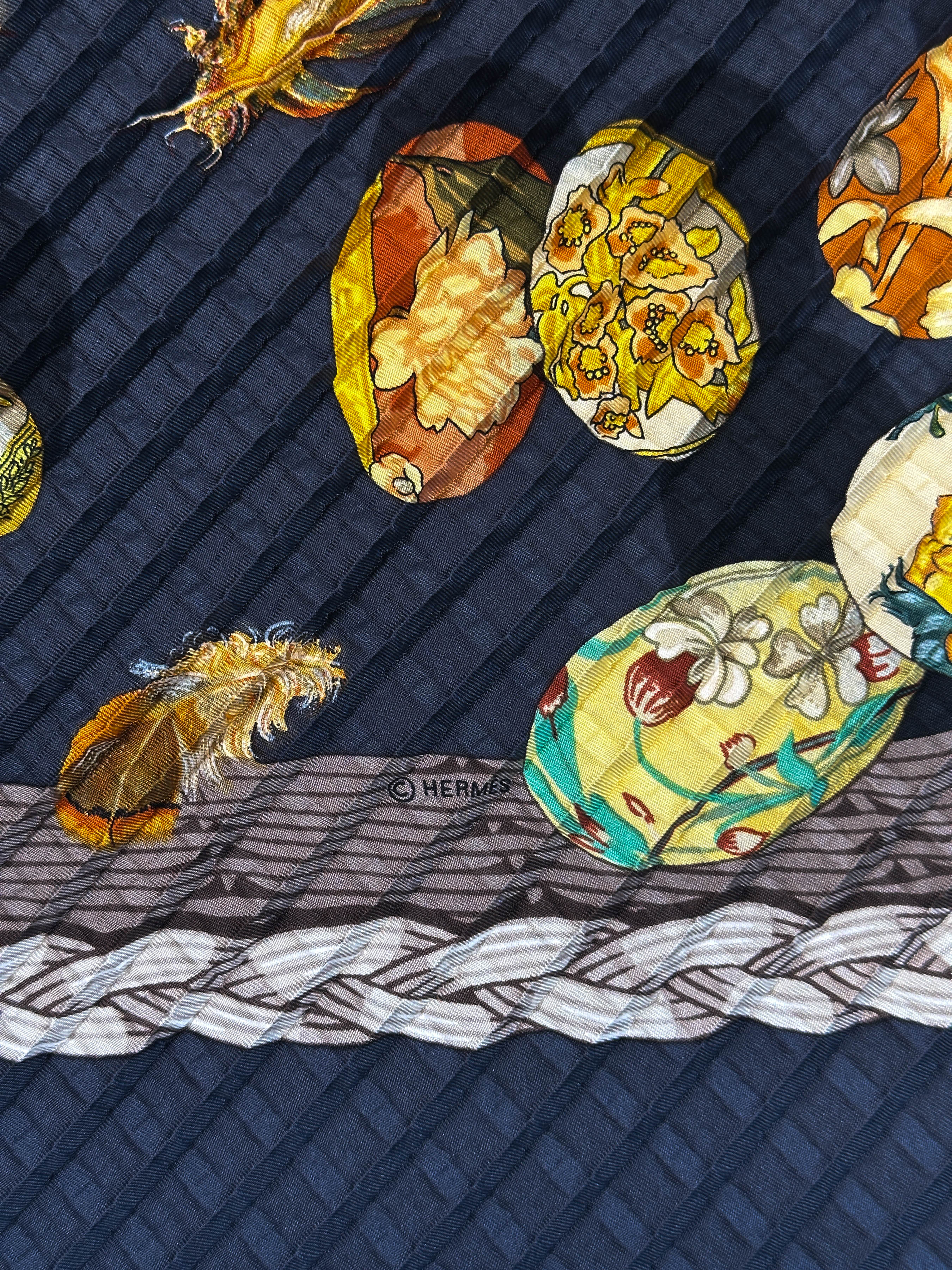 Hermès Couvée d'Hermès Mosaic Plissé 90