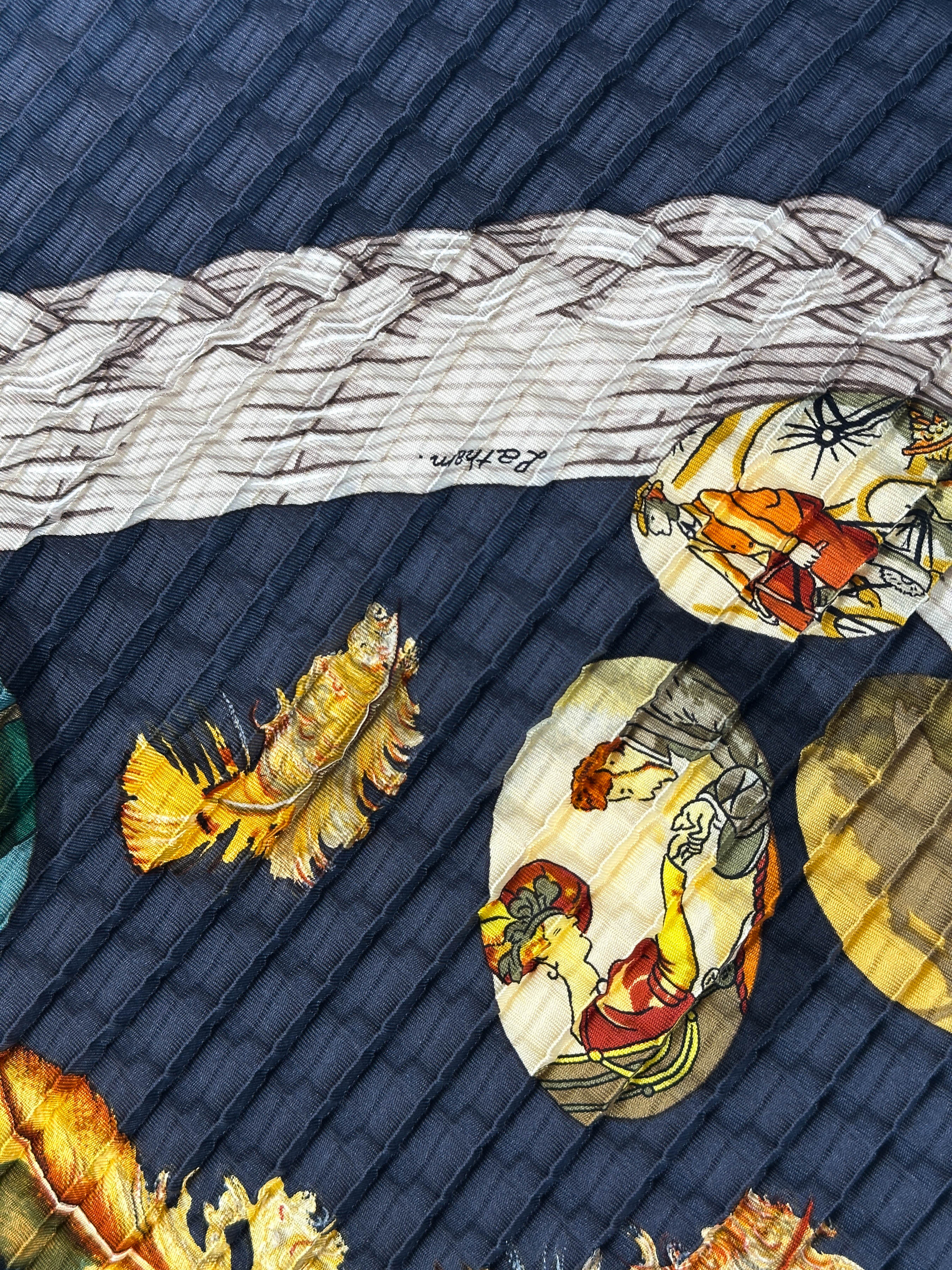Hermès Couvée d'Hermès Mosaic Plissé 90
