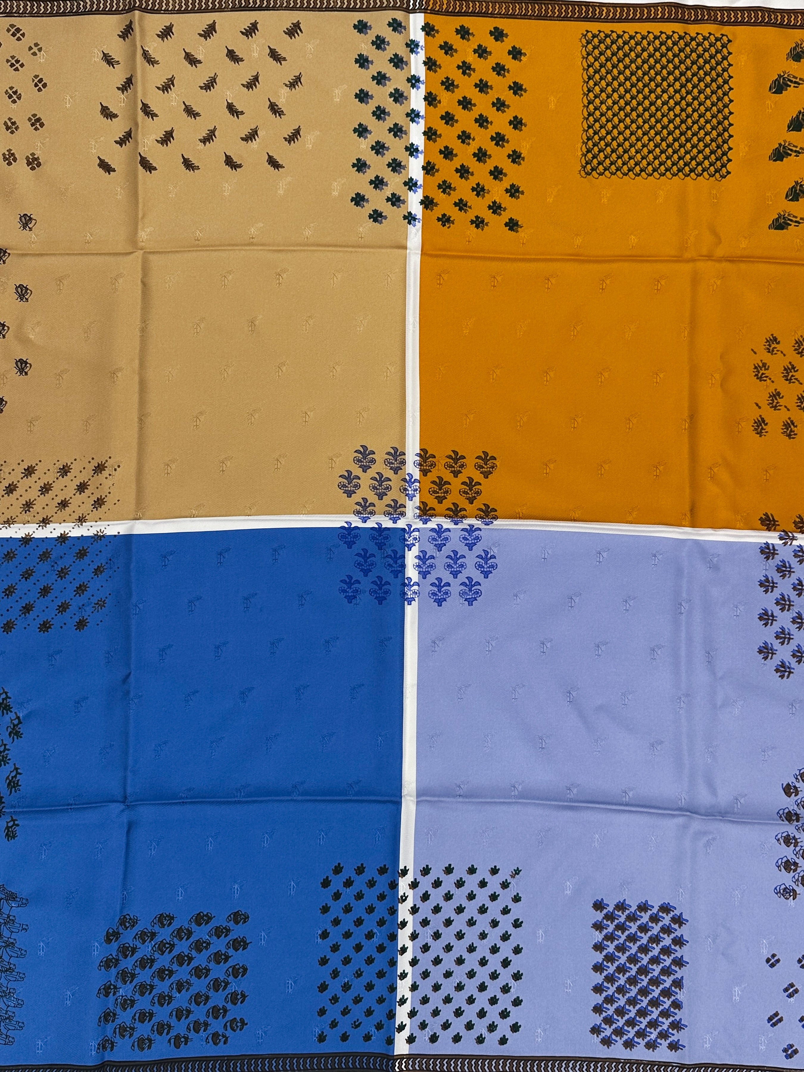 Hermès Quadrige Galon Quadri au Bloc Jacquard 90