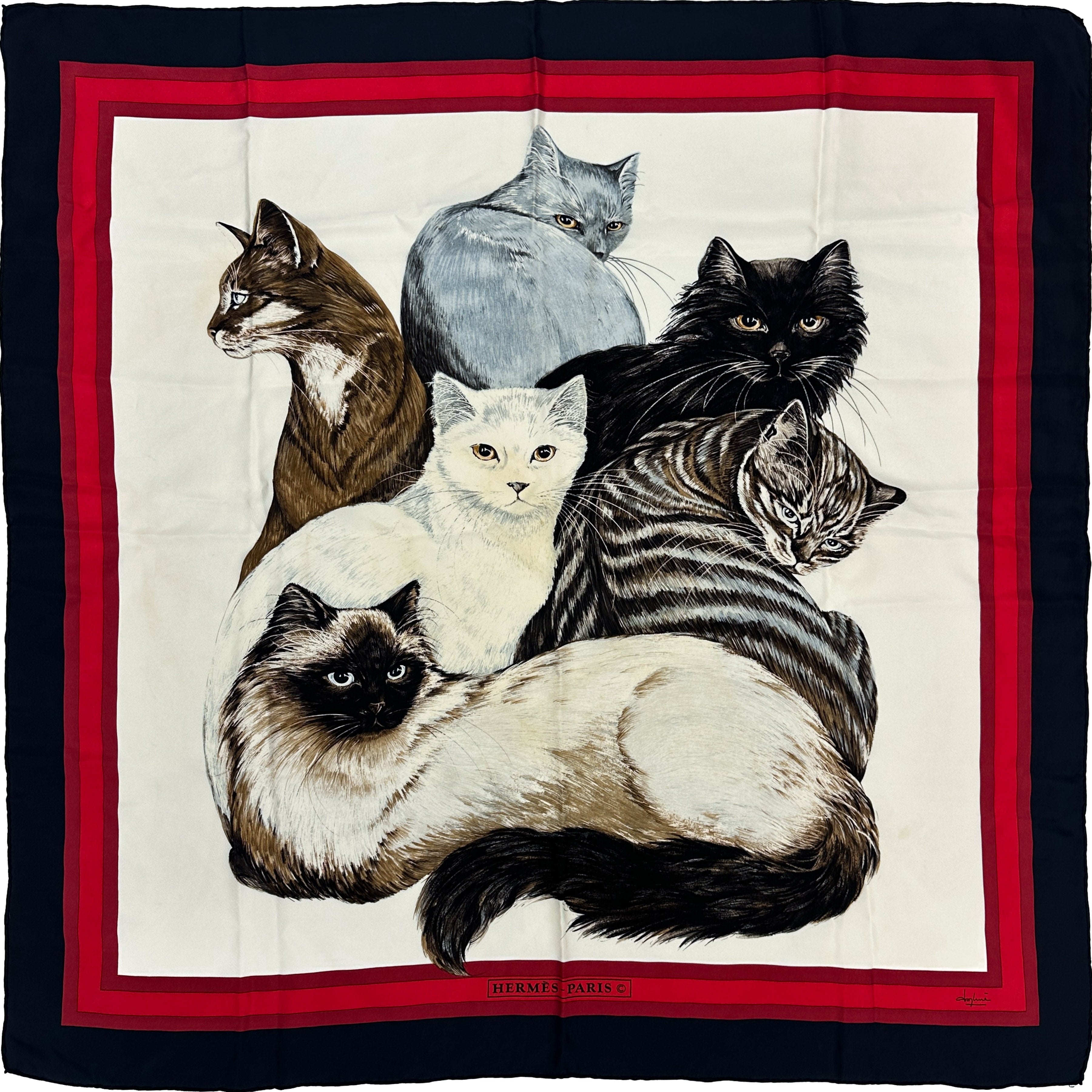Hermès Les Chats 90