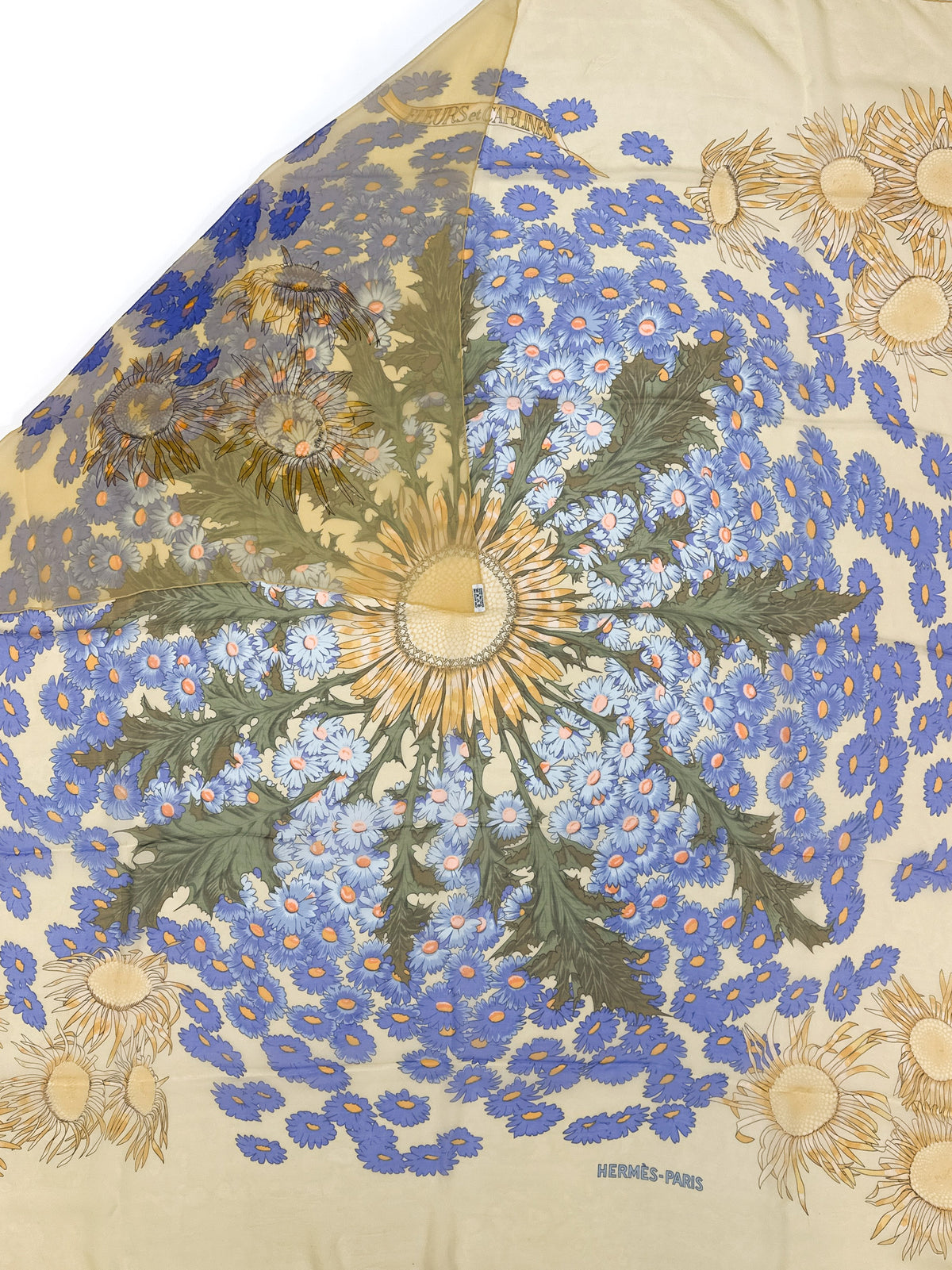 Hermès Fleurs et Carlines Mousseline 90