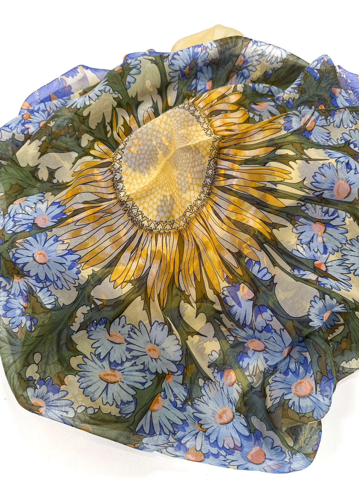Hermès Fleurs et Carlines Mousseline 90