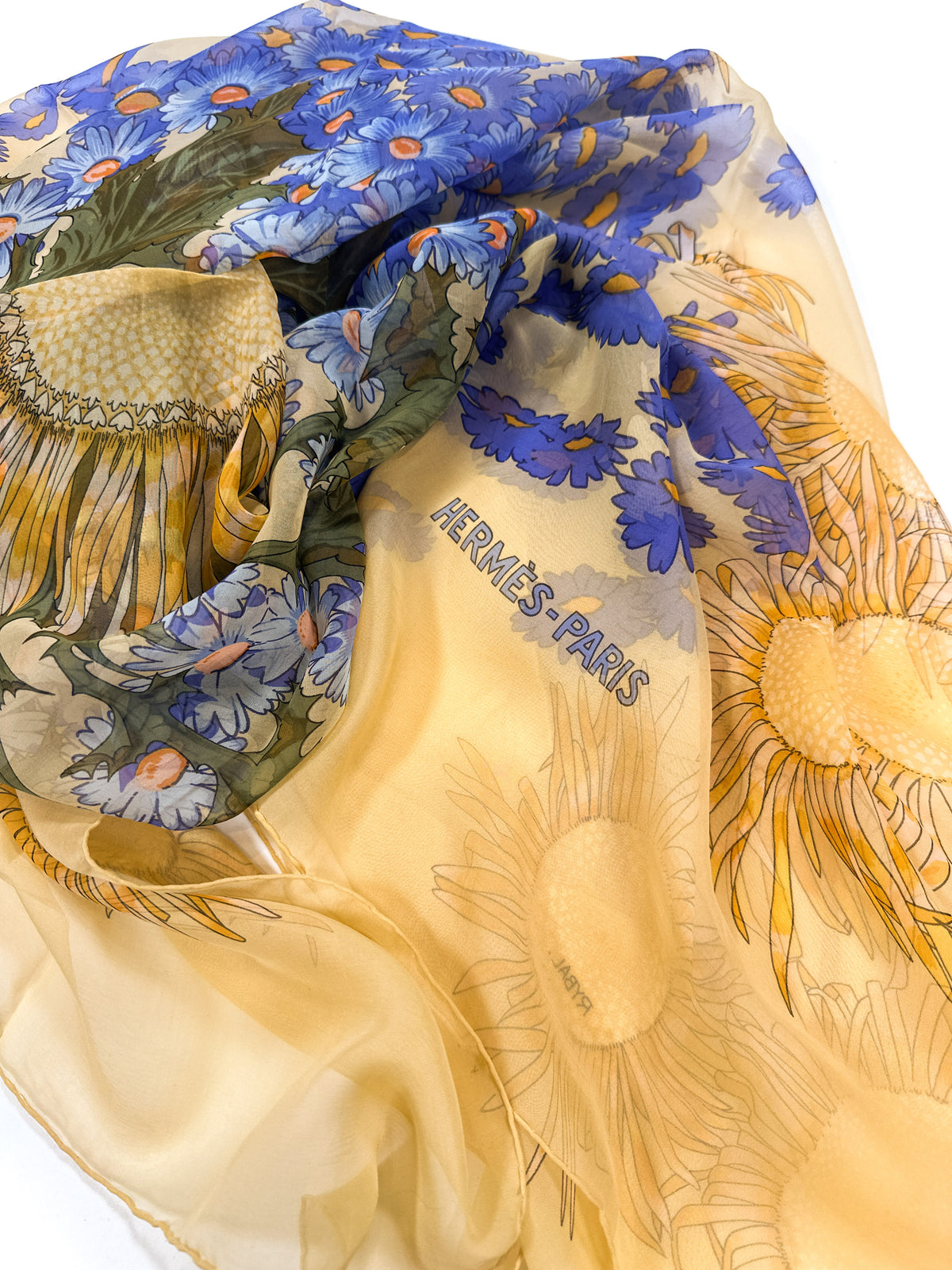 Hermès Fleurs et Carlines Mousseline 90