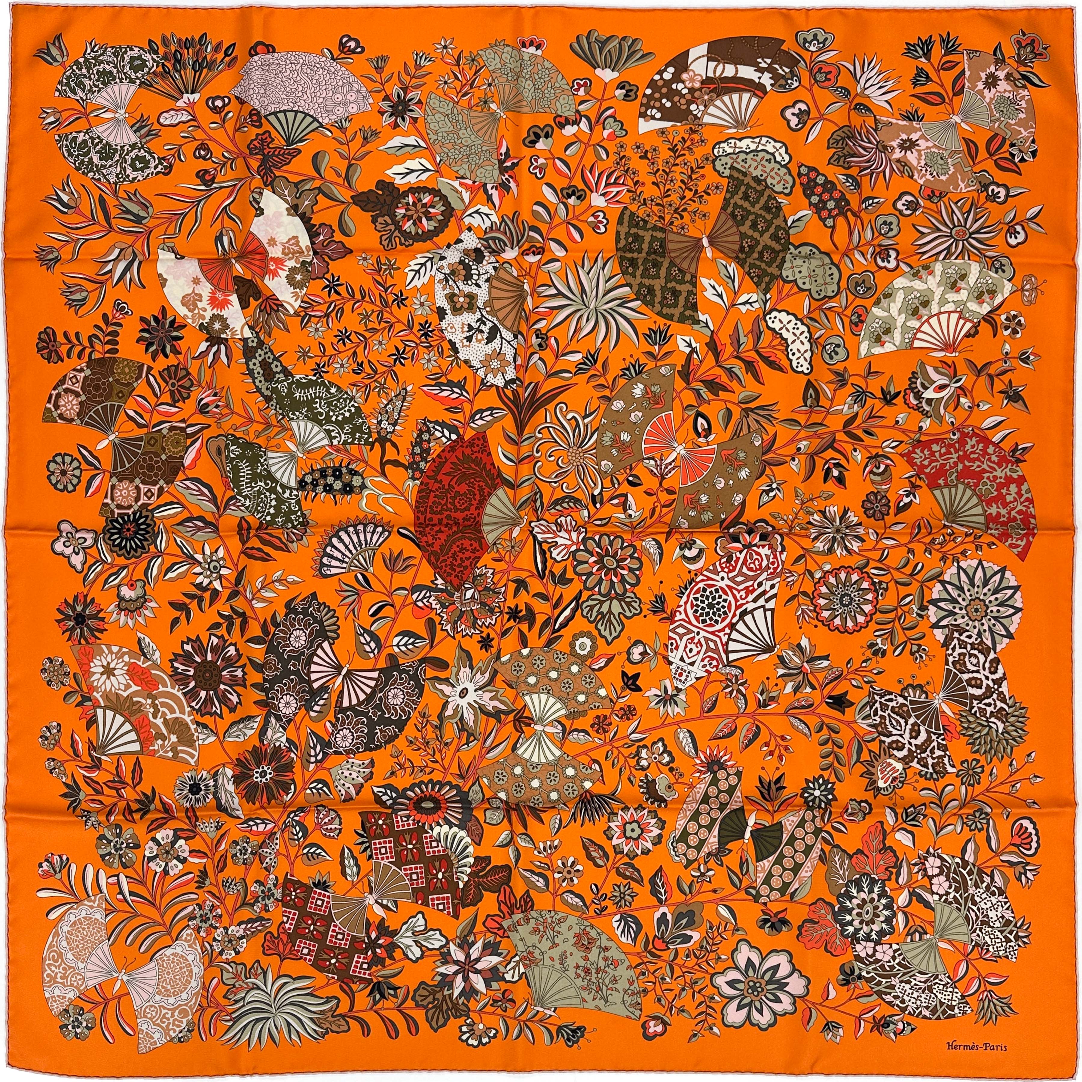 Hermès Fleurs et Papillons de Tissus 90