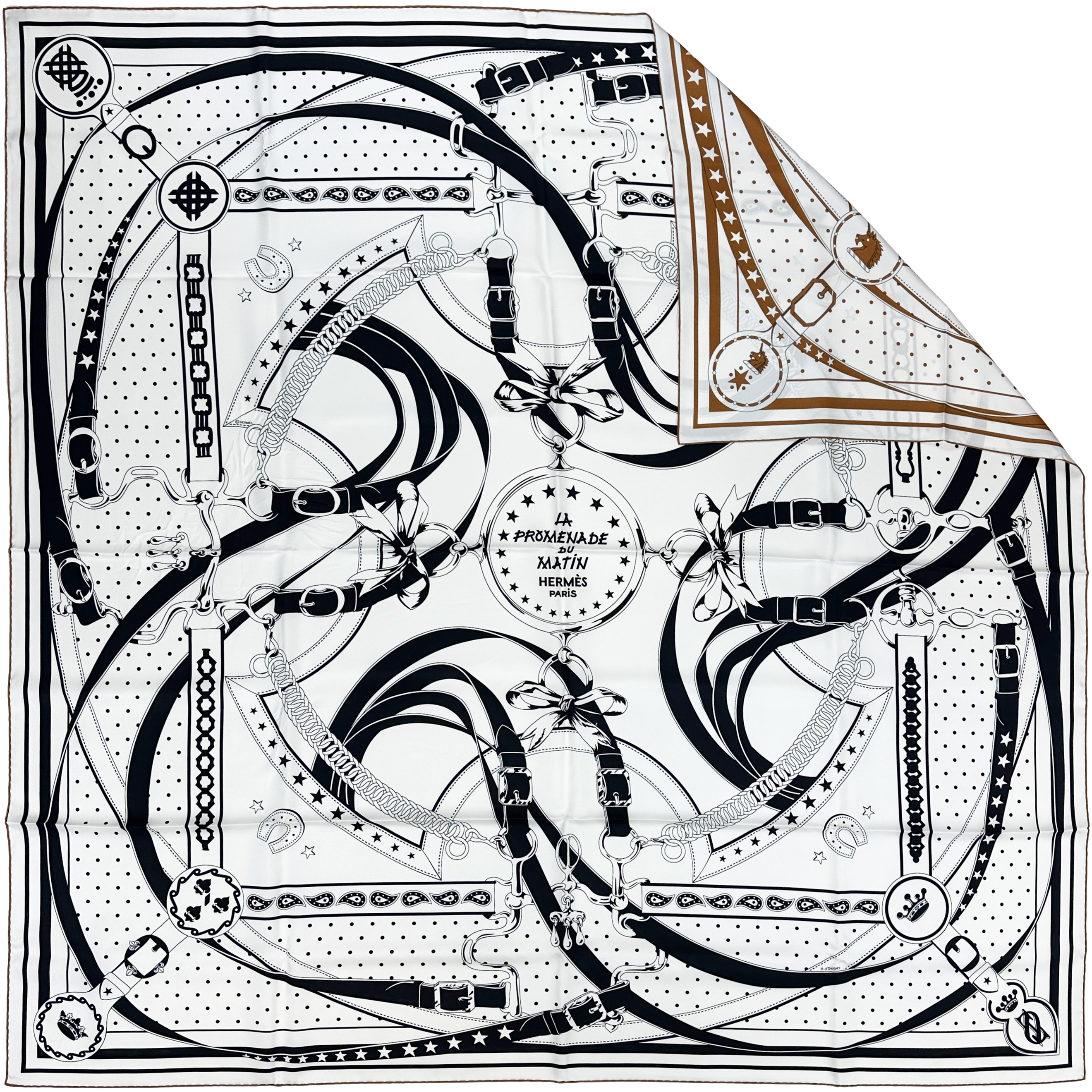 Hermès La Promenade du Matin Bandana Double Face Silk 140