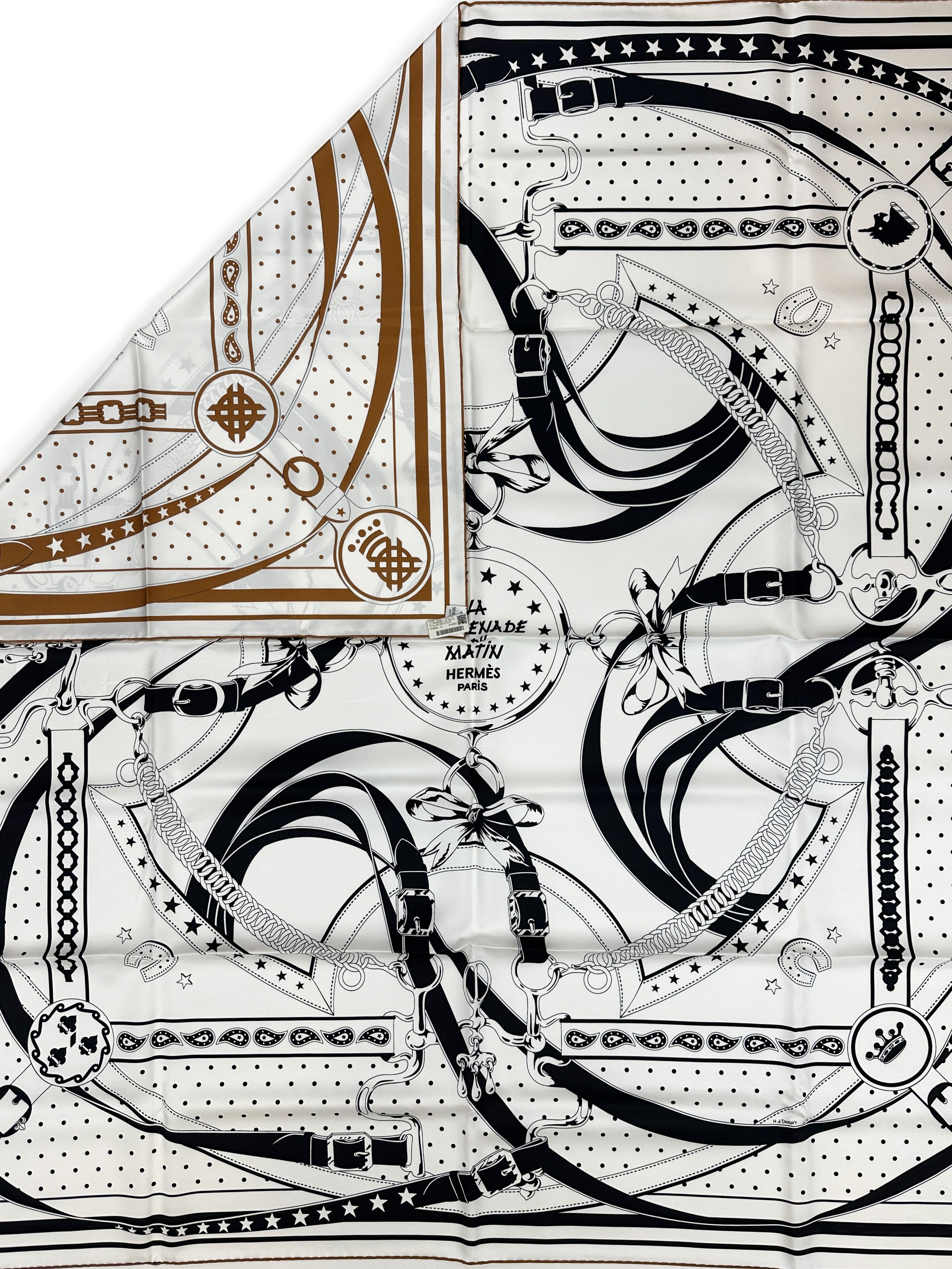 Hermès La Promenade du Matin Bandana Double Face Silk 140